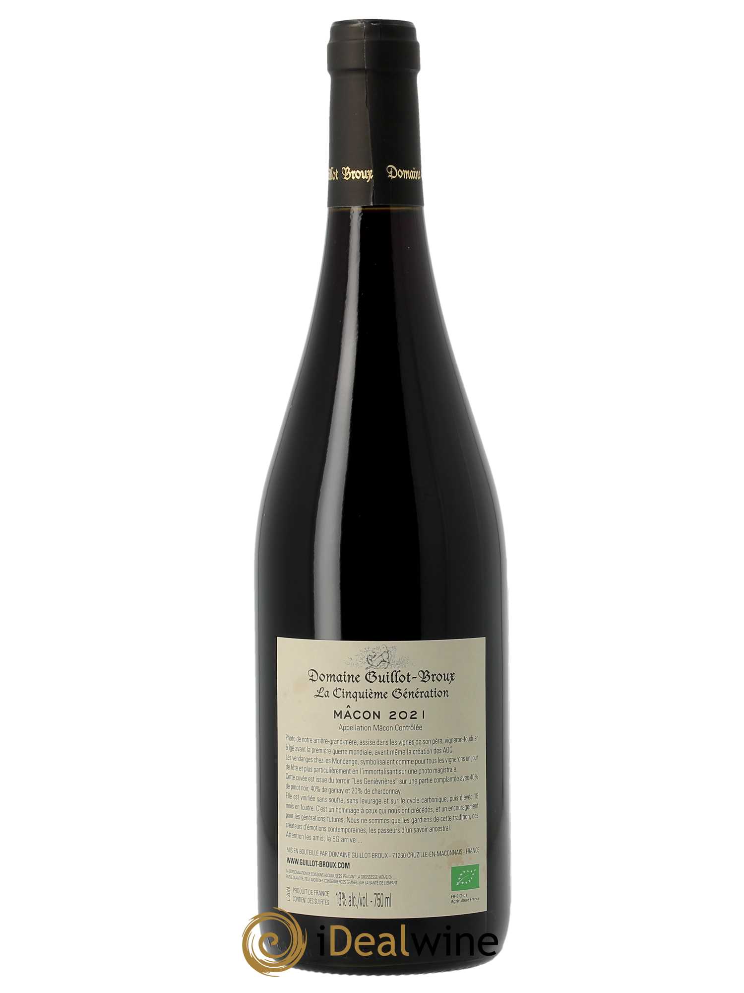 Mâcon Cinquième Génération Guillot-Broux (Domaine)  2021 - Lot de 1 bouteille - 1