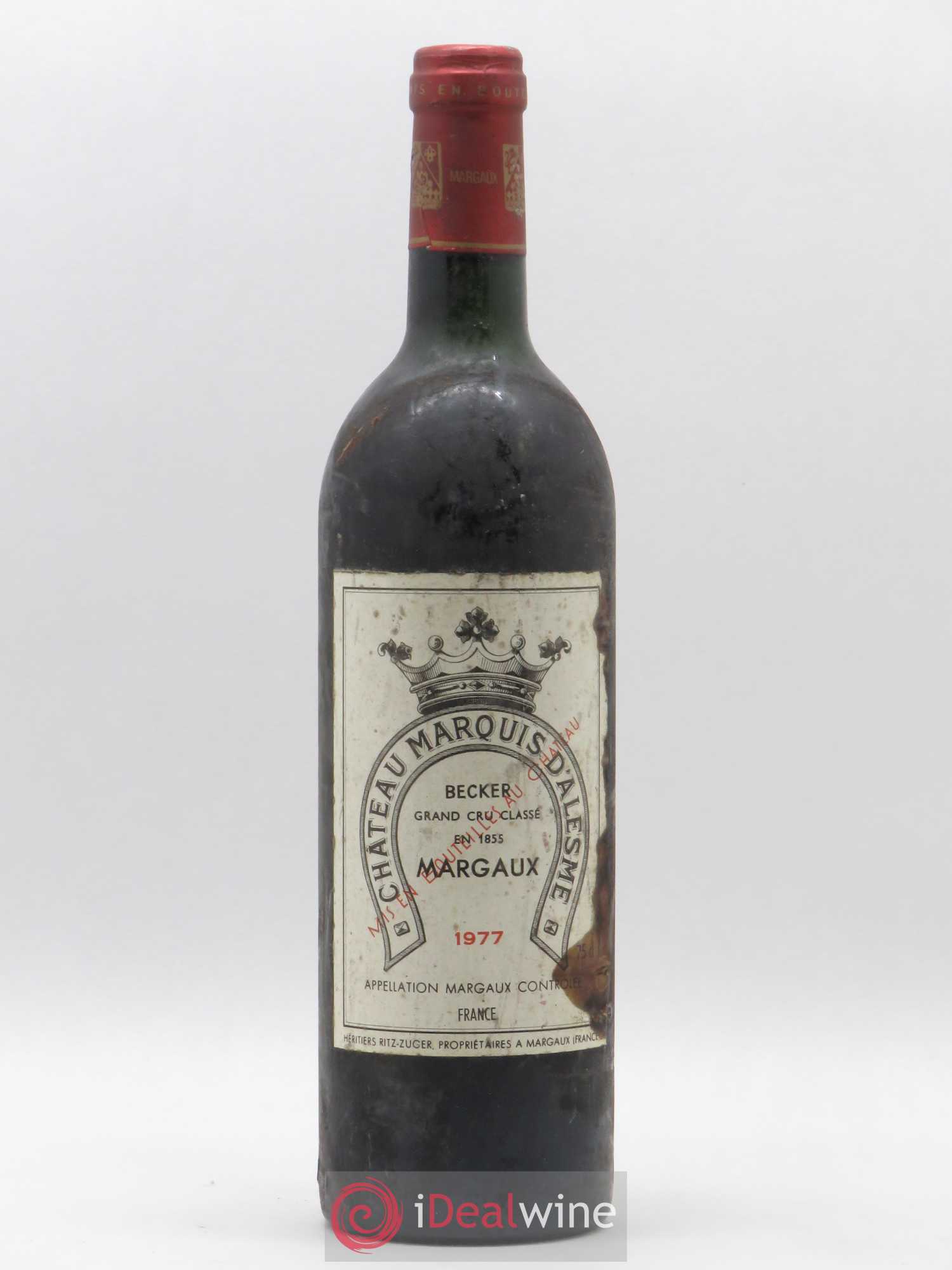 Château Marquis d'Alesme Becker 3ème Grand Cru Classé 1977 - Lot de 1 bouteille - 0