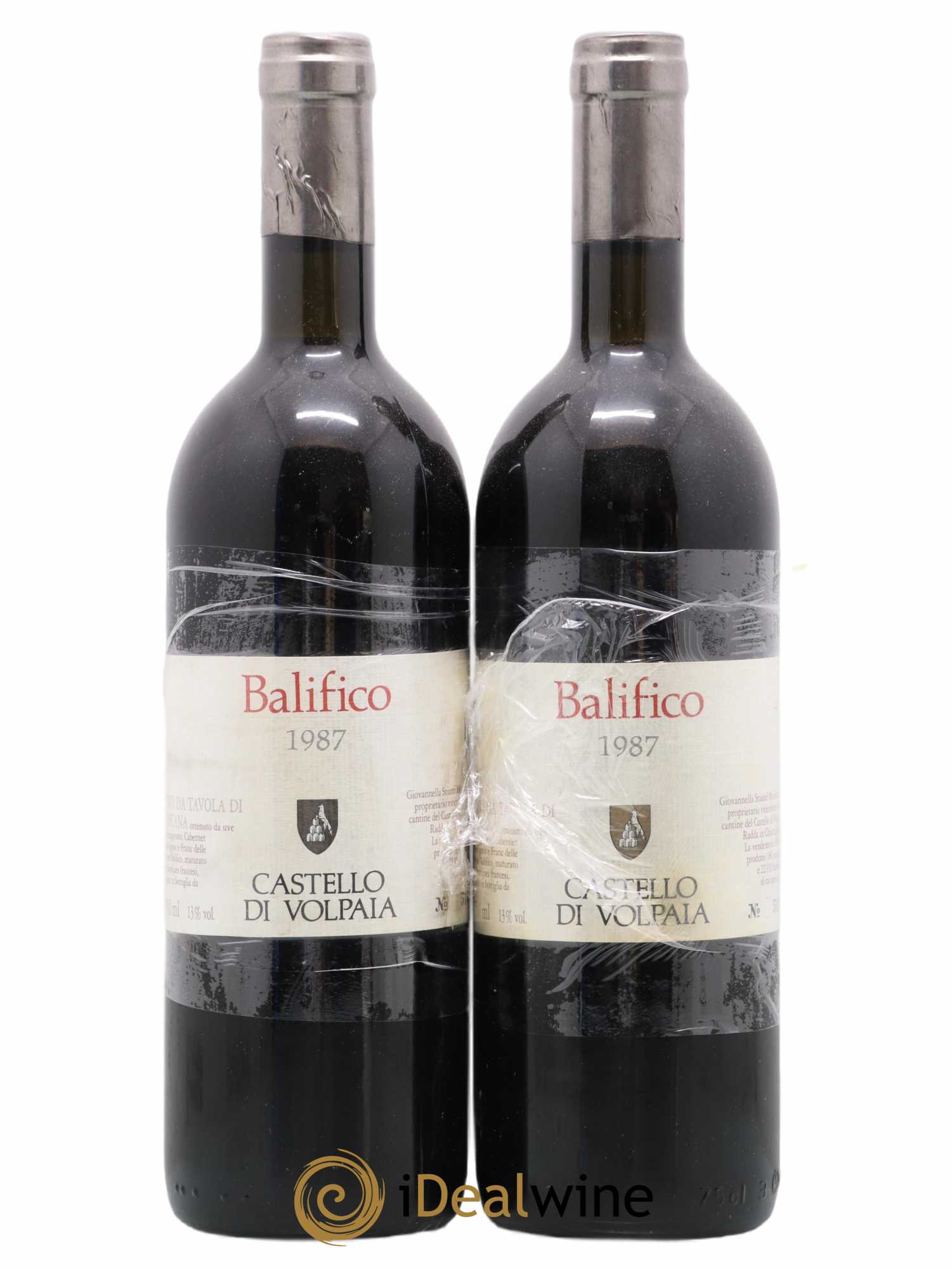 Italie Balifico Castello Di Volpaia 1987 - Lot de 2 bouteilles - 0