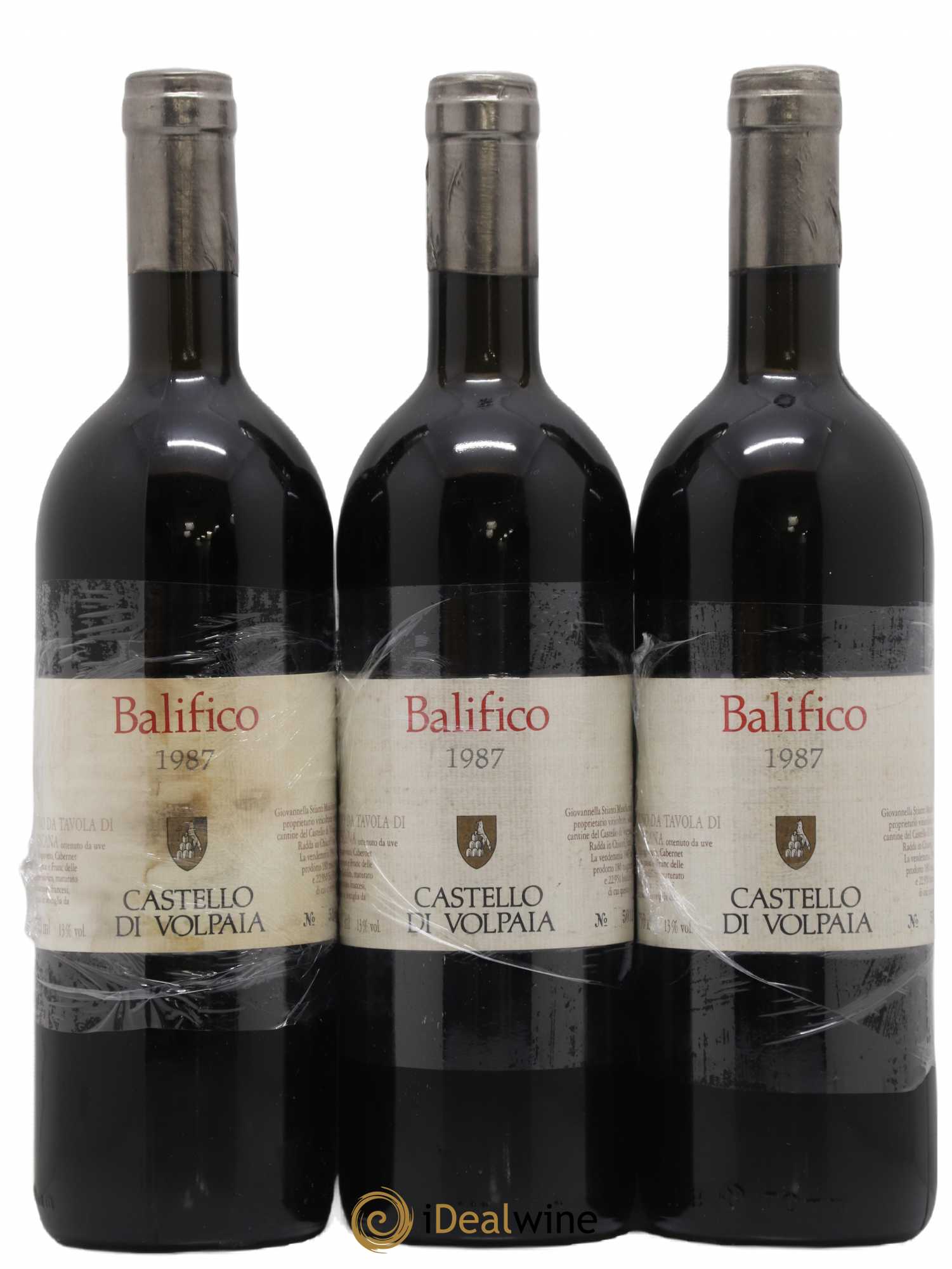 Italie Vino da Tavola Balifico Castello di Volpaia 1987 - Lot de 3 bouteilles - 0