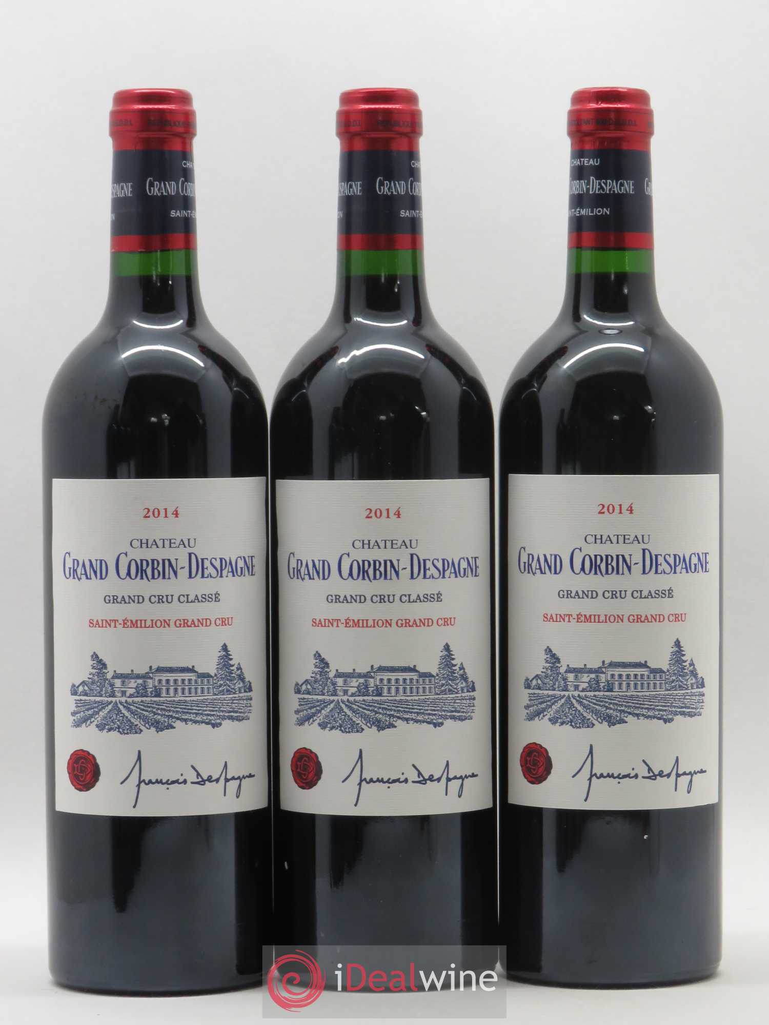 Château Grand Corbin Despagne Grand Cru Classé 2014 - Lot of 3 bottles - 0