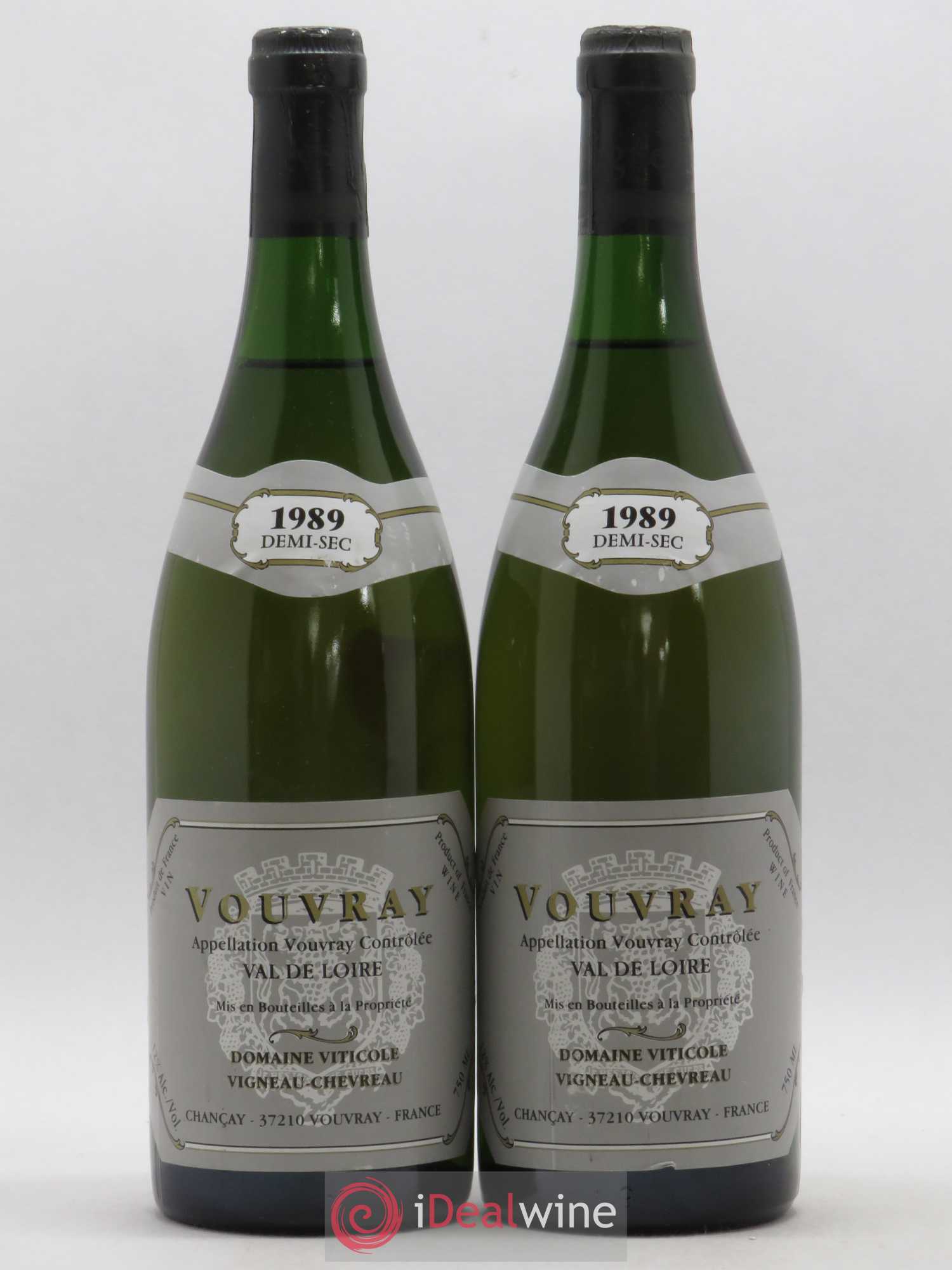 Vouvray Vigneau-Chevreau (sans prix de réserve) 1989 - Lot de 2 bouteilles - 0