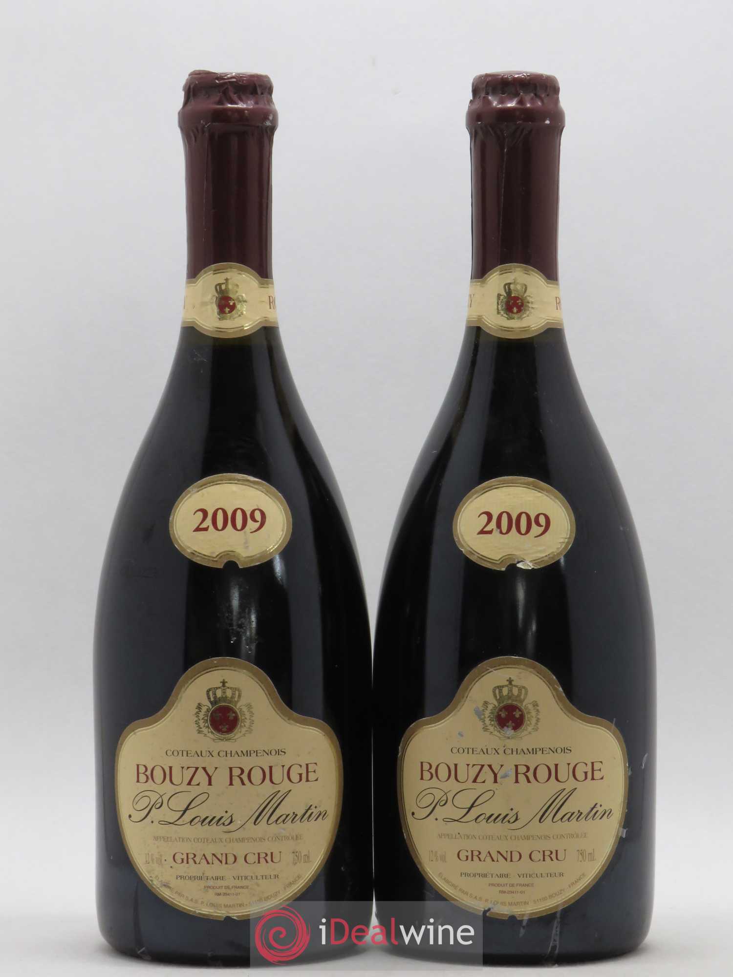 Coteaux Champenois Bouzy Grand Cru Louis Martin (sans prix de réserve) 2009 - Lot de 2 bouteilles - 0