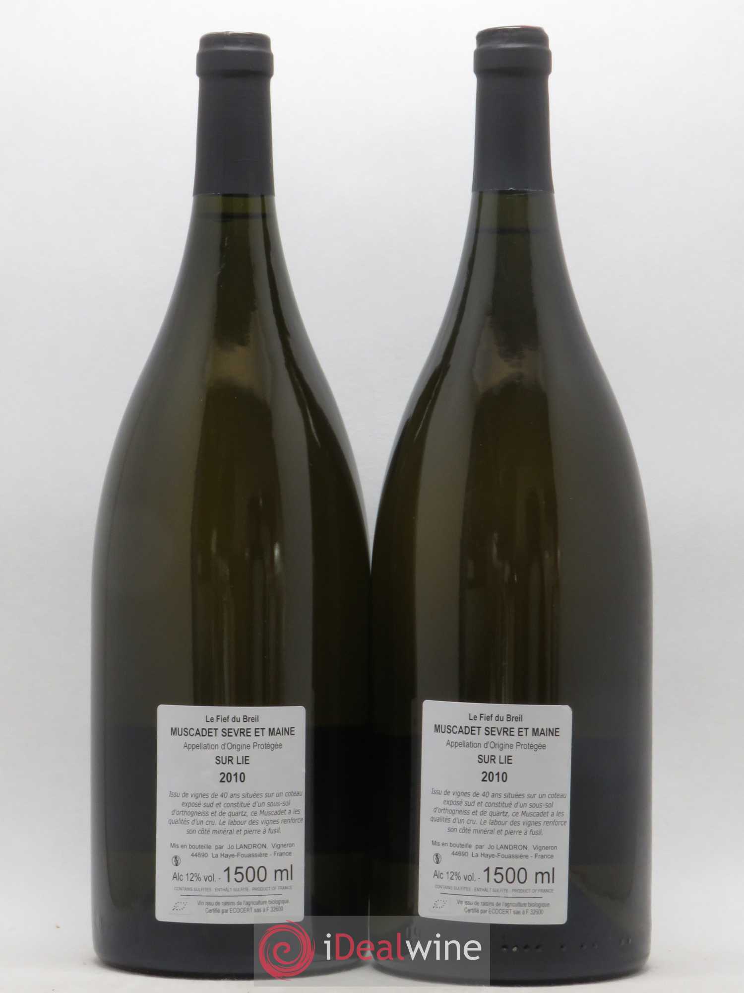 Muscadet-Sèvre-et-Maine Le Fief du Breil Jo Landron  (sans prix de réserve) 2010 - Lot de 2 magnums - 1