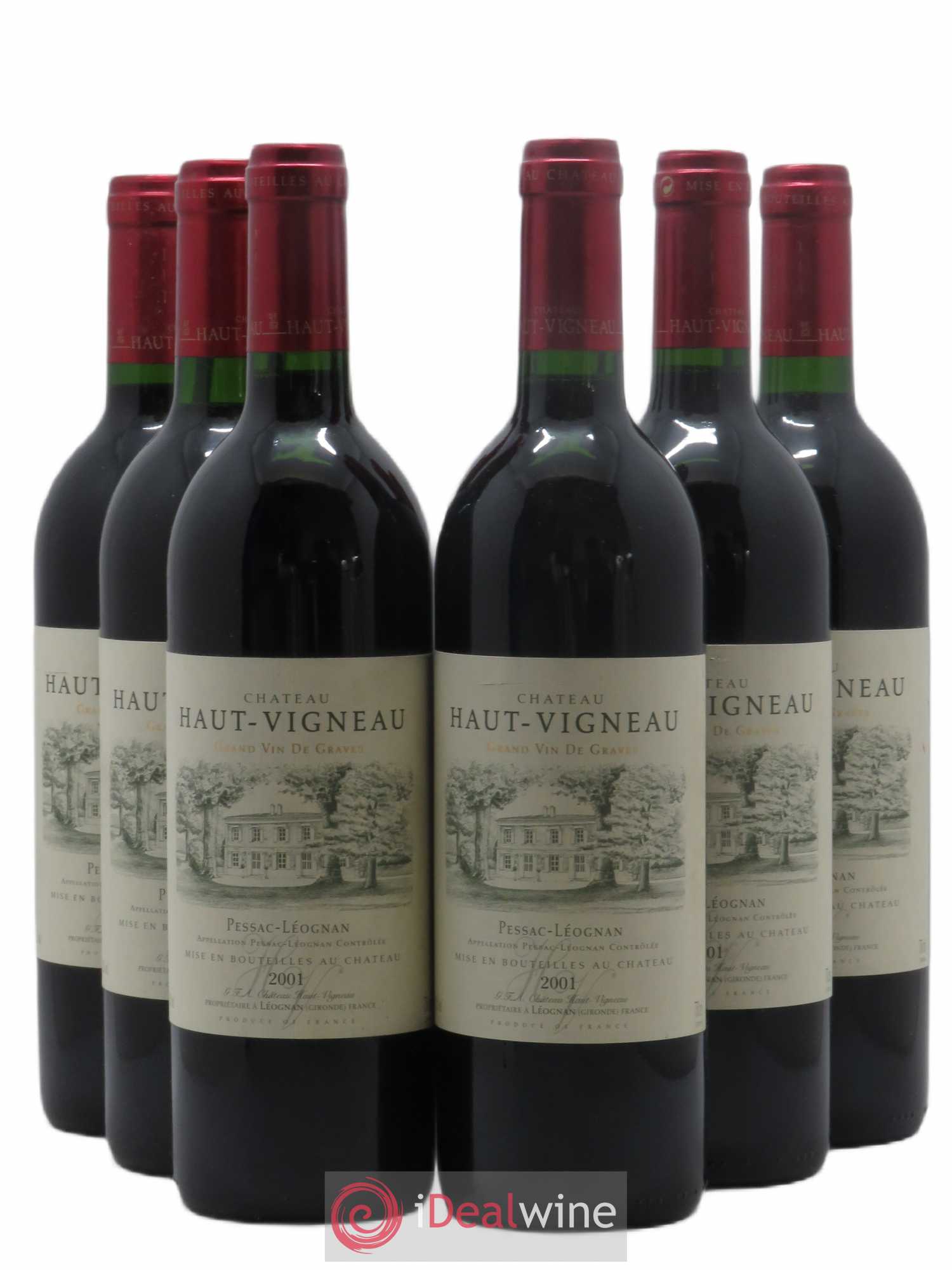 Pessac-Léognan Château Haut Vigneau (sans prix de réserve) 2001 - Lot de 6 bouteilles - 0