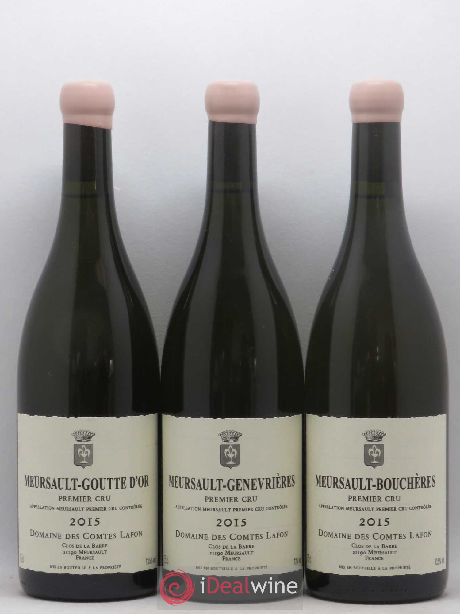 Meursault 1er Cru Caisse Prestige 6 Climats Comtes Lafon (Domaine des) Charmes - Bouchères - Perrieres - Porusots - Genevrieres - Goutte d'or 2015 - Lot de 6 bouteilles - 1