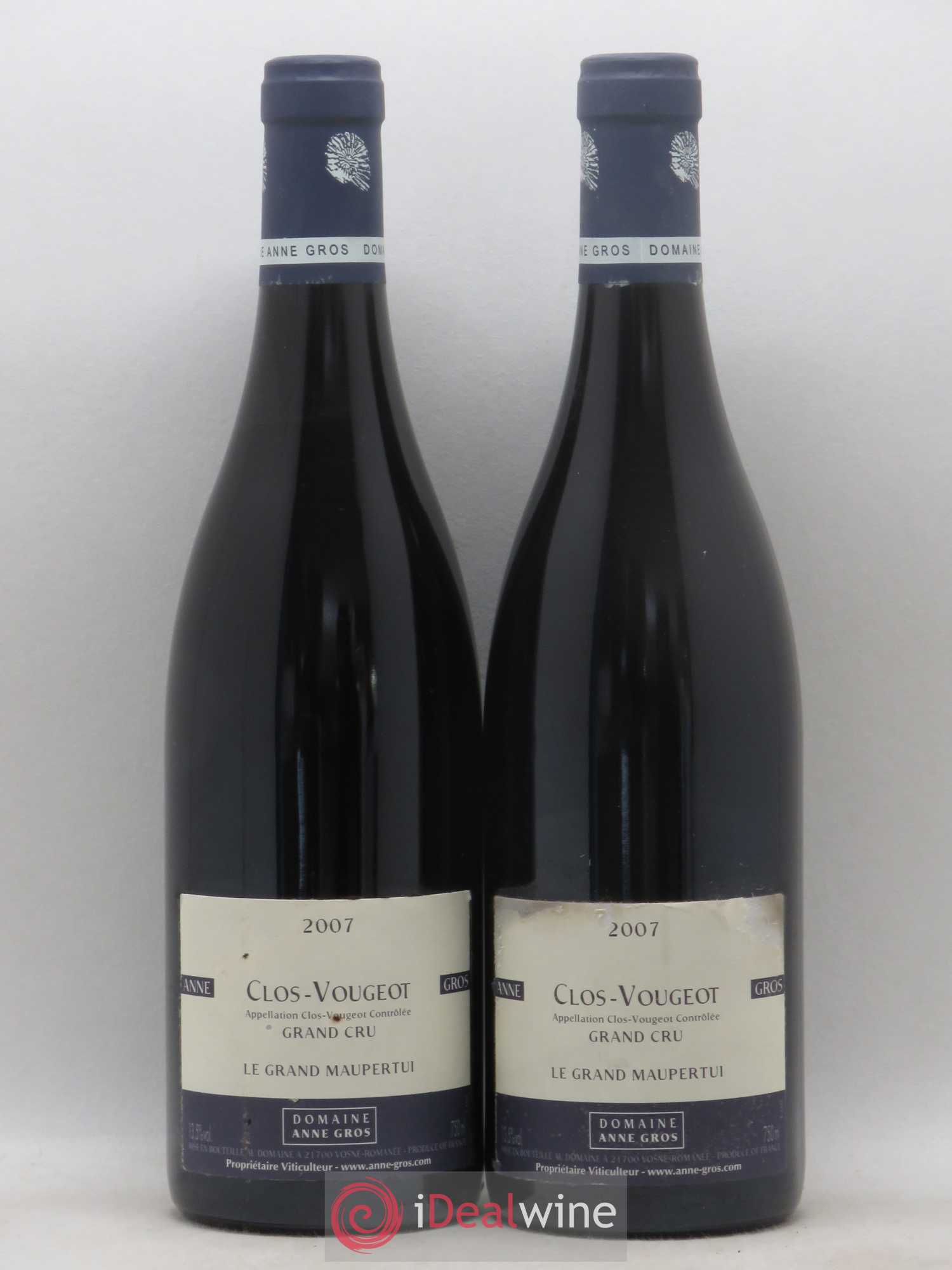 Clos de Vougeot Grand Cru Le Grand Maupertui Anne Gros 2007 - Lot de 2 bouteilles - 0