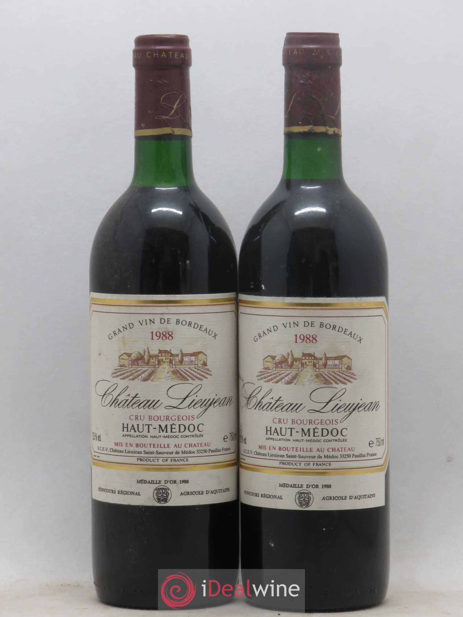 Château Lieujean 1988 - Lot of 2 bottles - 0