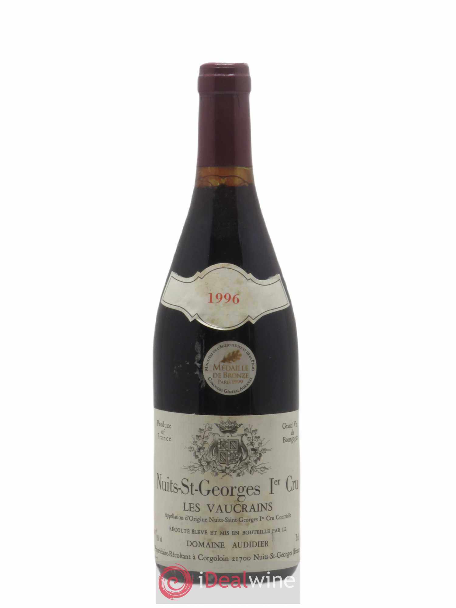 Nuits Saint-Georges 1er Cru Les Vaucrains Domaine Audidier (sans prix de réserve) 1996 - Lot de 1 bouteille - 0