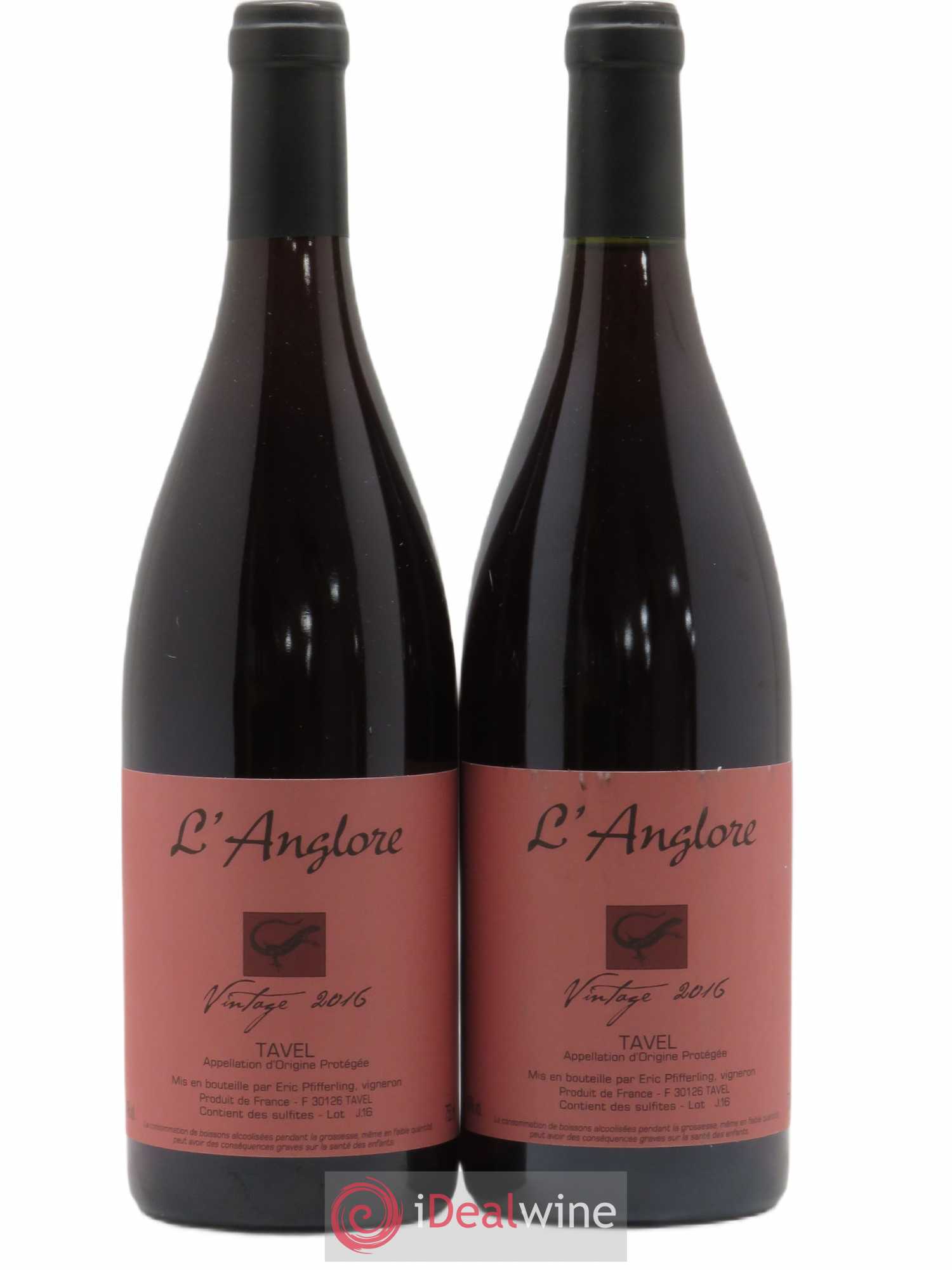 Tavel Vintage L'Anglore  (no reserve) 2016 - Lot of 2 bottles - 0