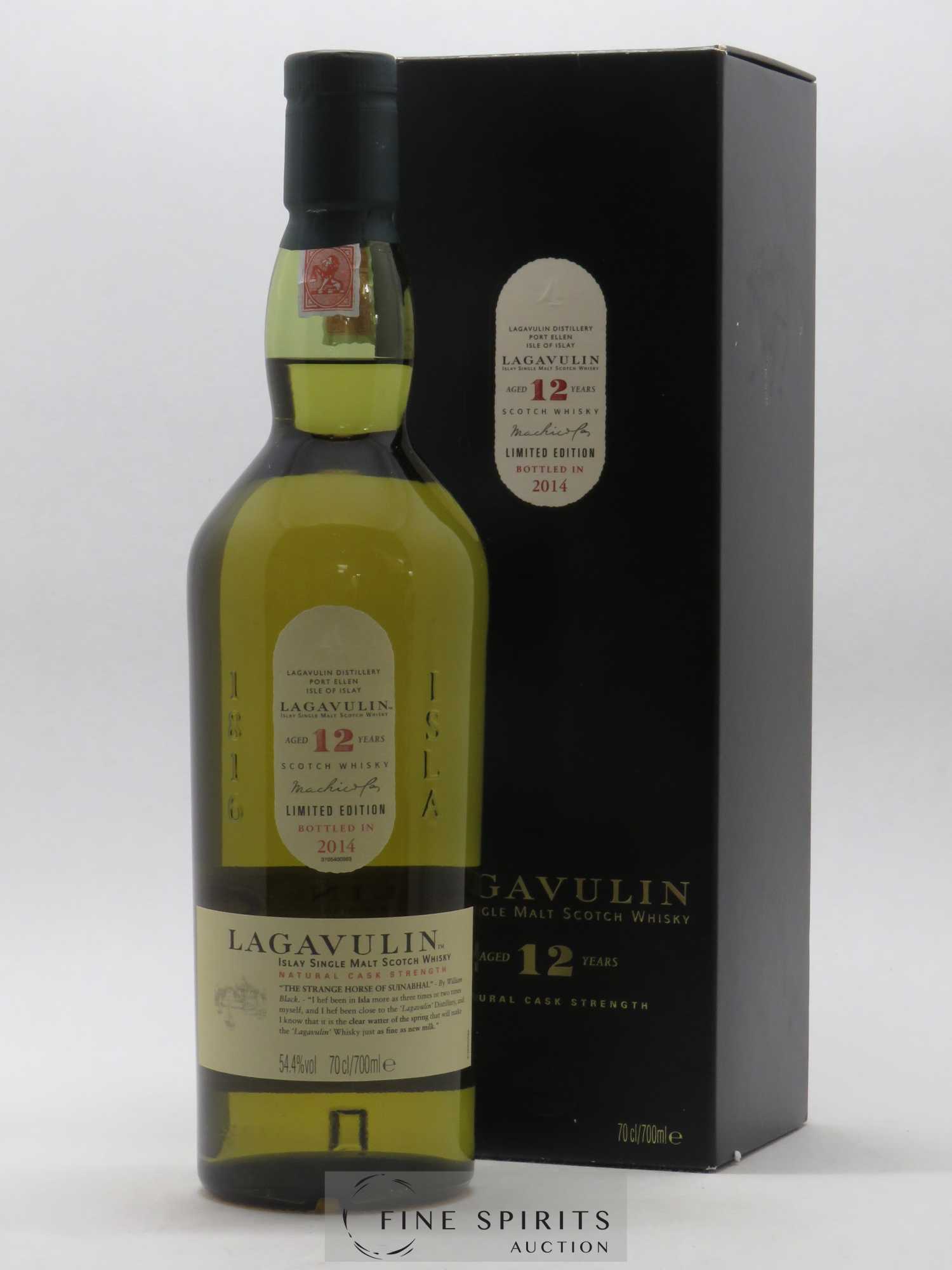 Lagavulin 12 years Of. Natural Cask Strength bottled in 2014 Limited Edition - Lot of 1 bottle - 0