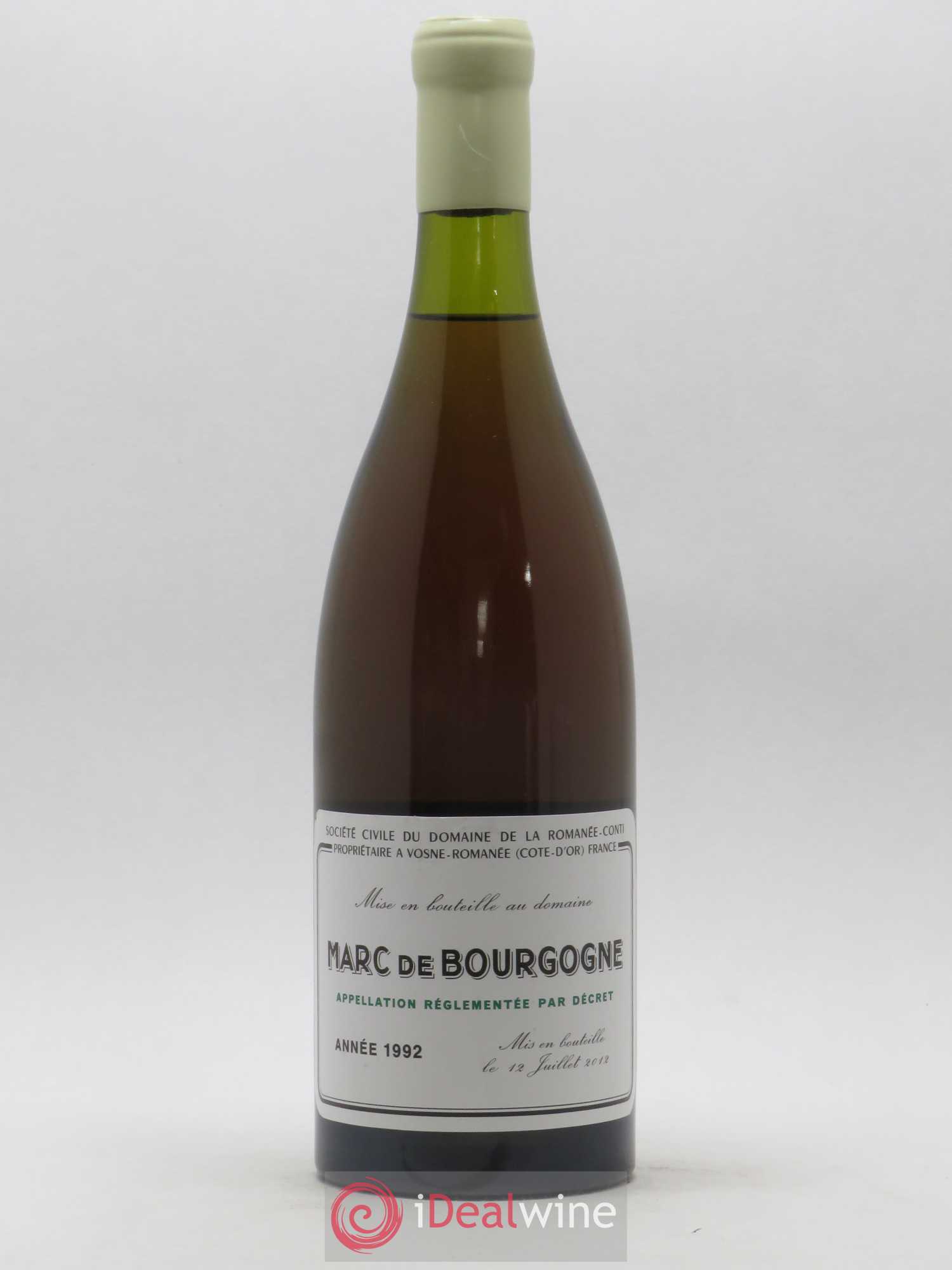 Marc de Bourgogne Domaine de La Romanée-Conti 1992 Of. mis en bouteille en 2012 - Lot de 1 bouteille - 0