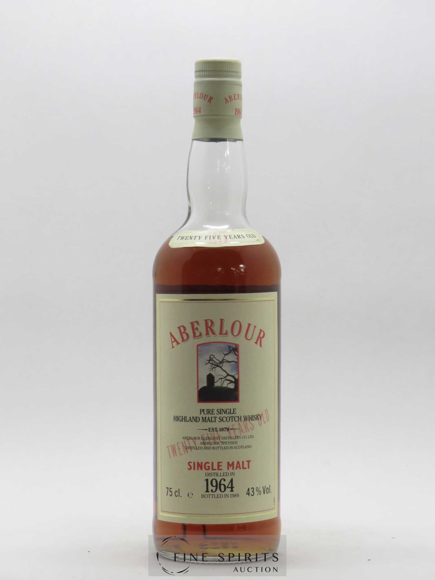 Aberlour 25 years 1964 Of. bottled 1989 N°06073 - Lot of 1 bottle - 1