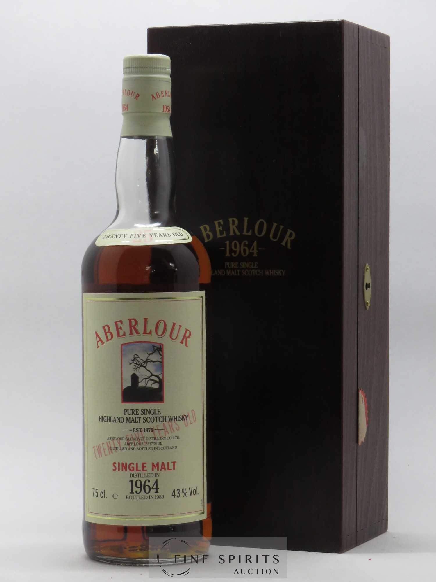 Aberlour 25 years 1964 Of. bottled 1989 N°06073 - Lot of 1 bottle - 0