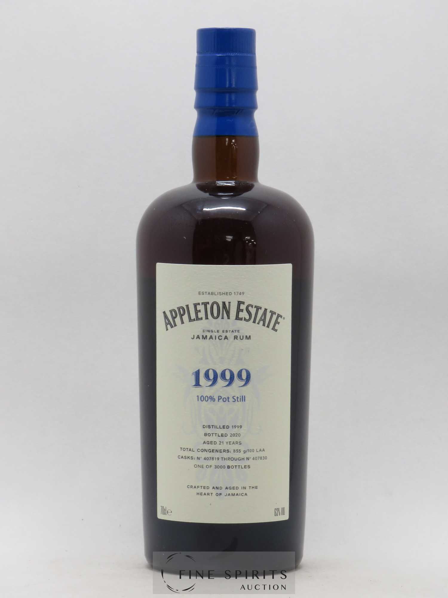 Appleton Estate 21 years 1999 Of. Pot Still Cask n°407819 through n°407830 - One of 3000 - bottled 2020 Hearts Collection - Lot de 1 bouteille - 1