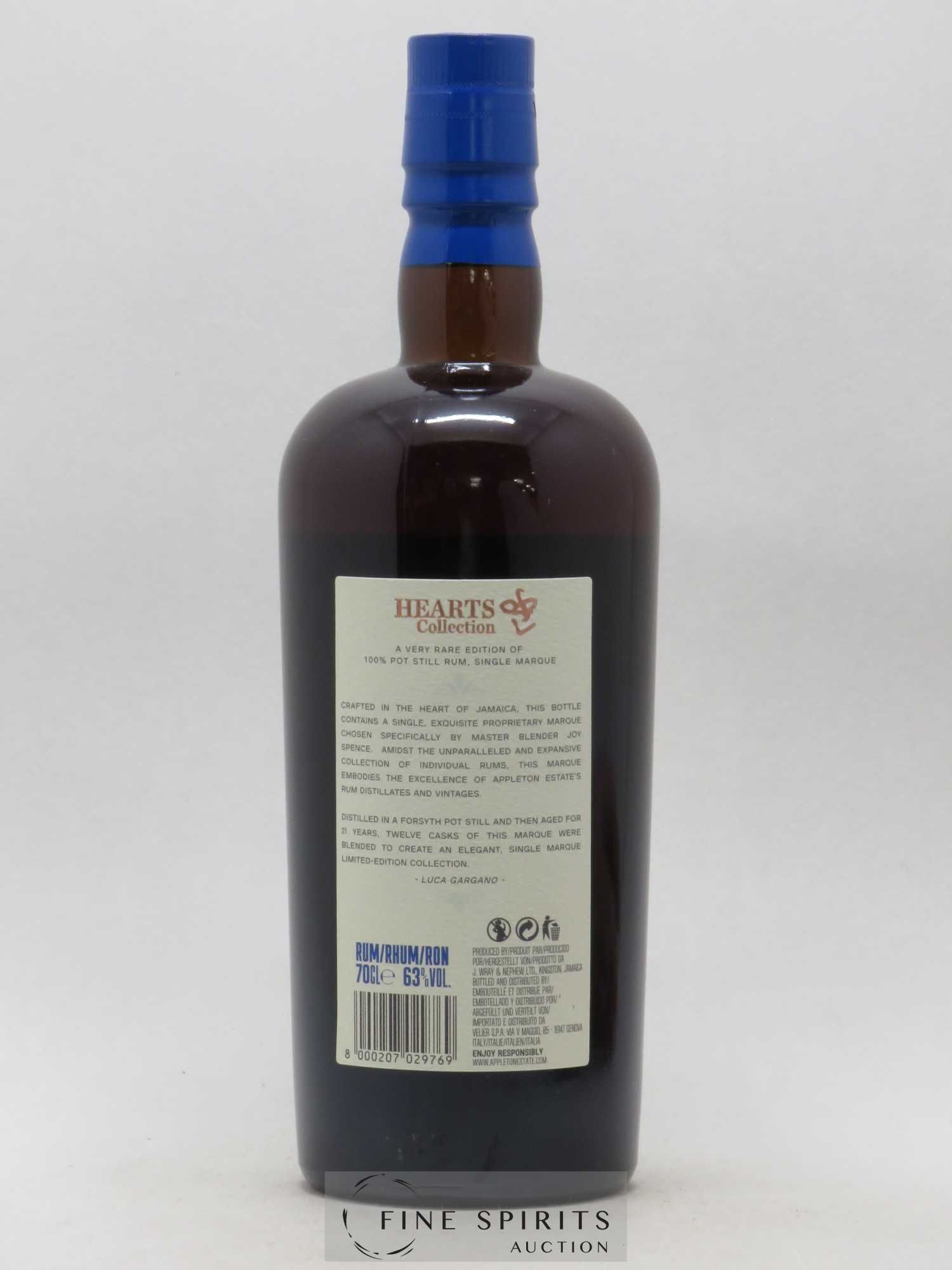 Appleton Estate 21 years 1999 Of. Pot Still Cask n°407819 through n°407830 - One of 3000 - bottled 2020 Hearts Collection - Lot de 1 bouteille - 2