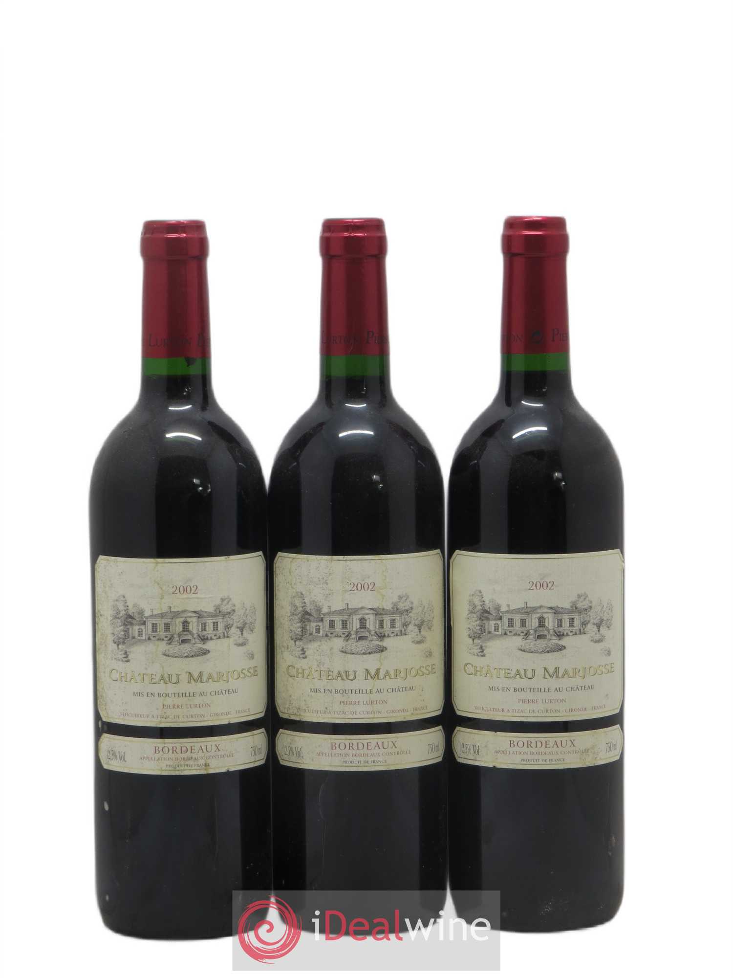 Château Marjosse 2002 - Lot de 3 bouteilles - 0