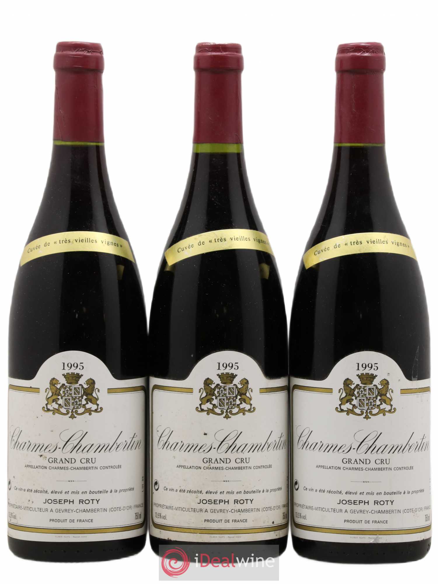 Charmes-Chambertin Grand Cru Joseph Roty (Domaine) Très vieilles Vignes 1995 - Lot de 3 bouteilles - 0