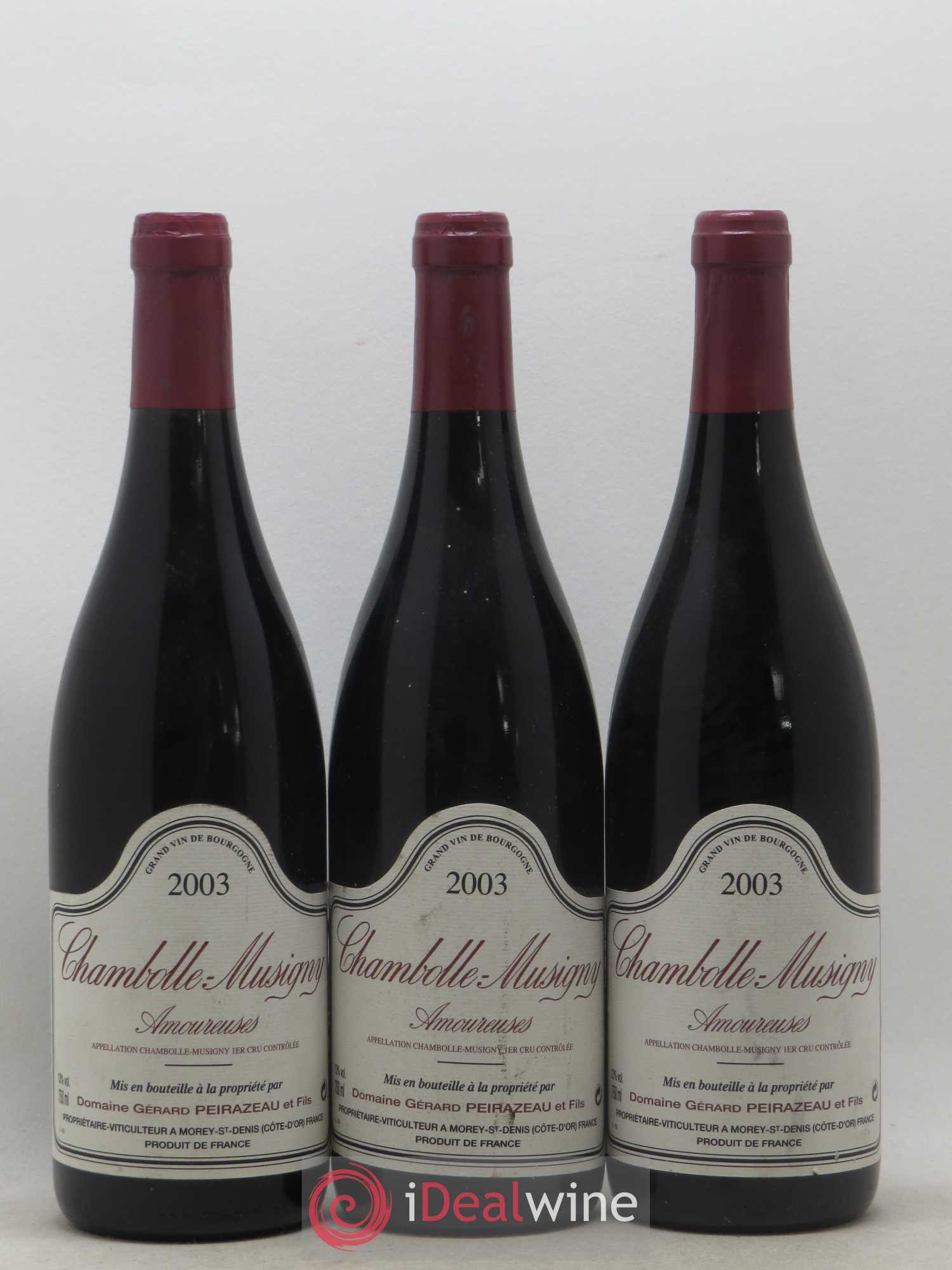 Chambolle-Musigny 1er Cru Les Amoureuses Peirazeau (Domaine) 2003 - Lot of 3 bottles - 0