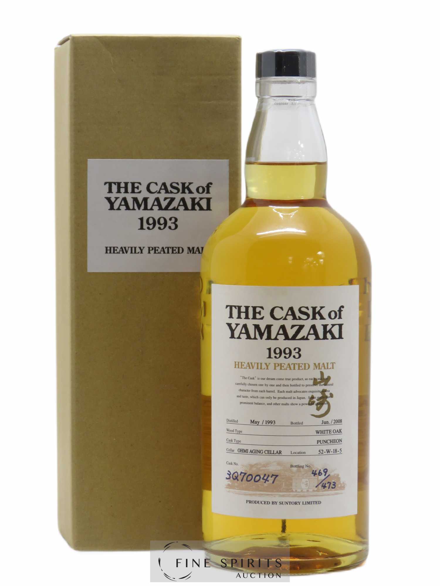 The Cask of Yamazaki 15 years 1993 Of. Puncheon Cask n°3Q70047 - One of 473 - bottled 2008 Heavily Peated - Lot de 1 bouteille - 0