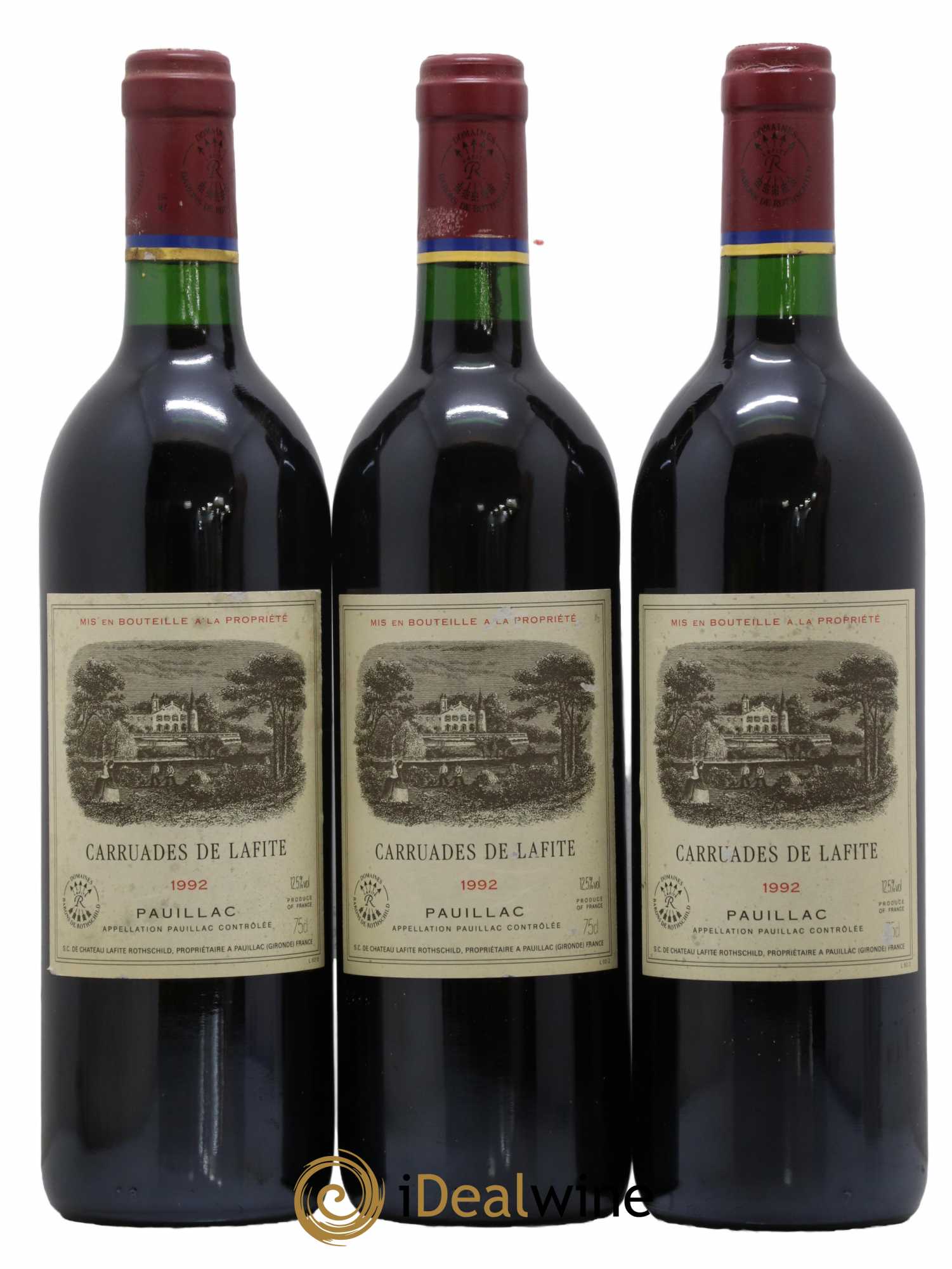 Carruades de Lafite Rothschild Second Vin 1992 - Lot de 3 bouteilles - 0