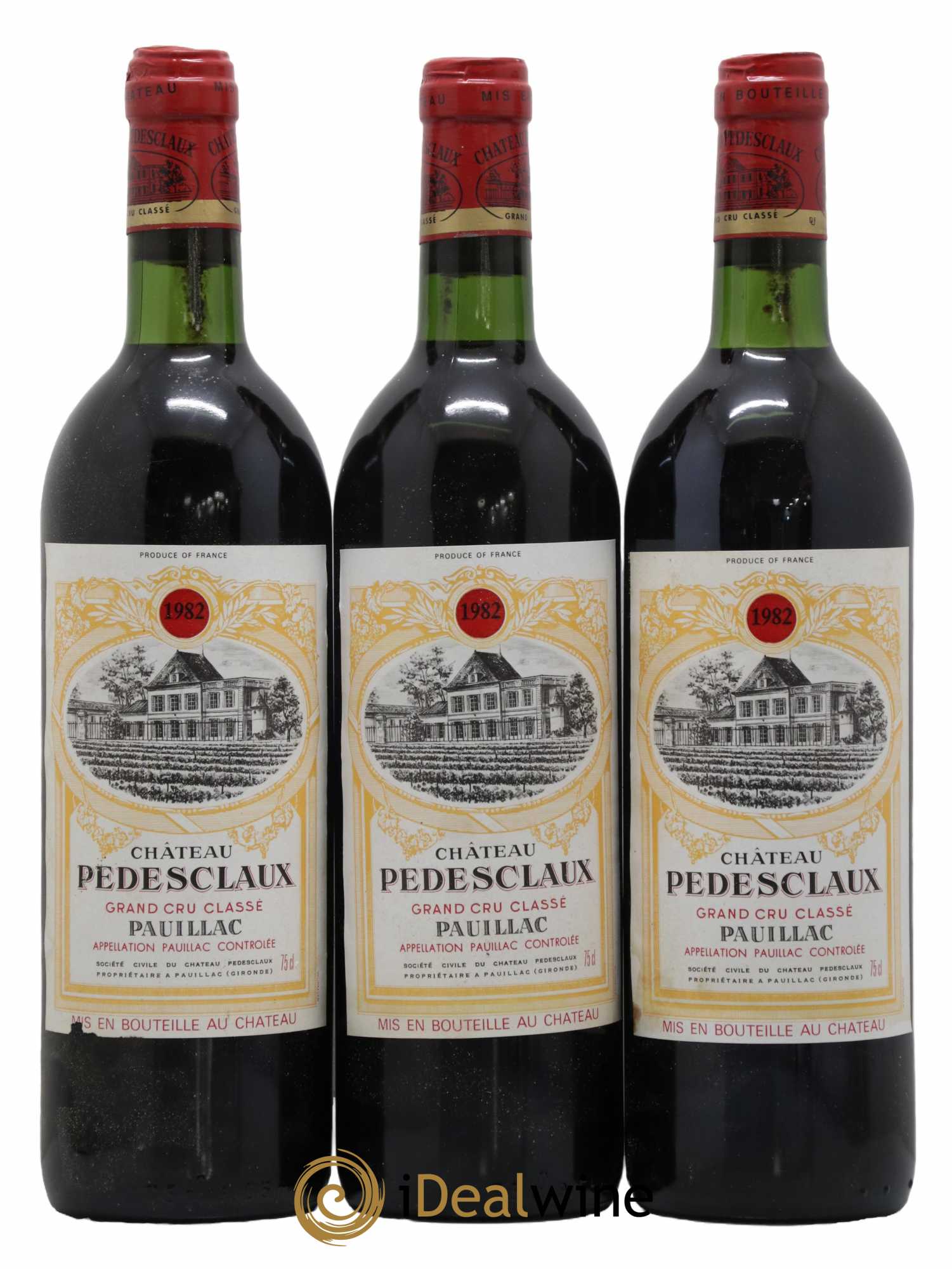 Château Pedesclaux 5ème Grand Cru Classé 1982 - Lot of 3 bottles - 0