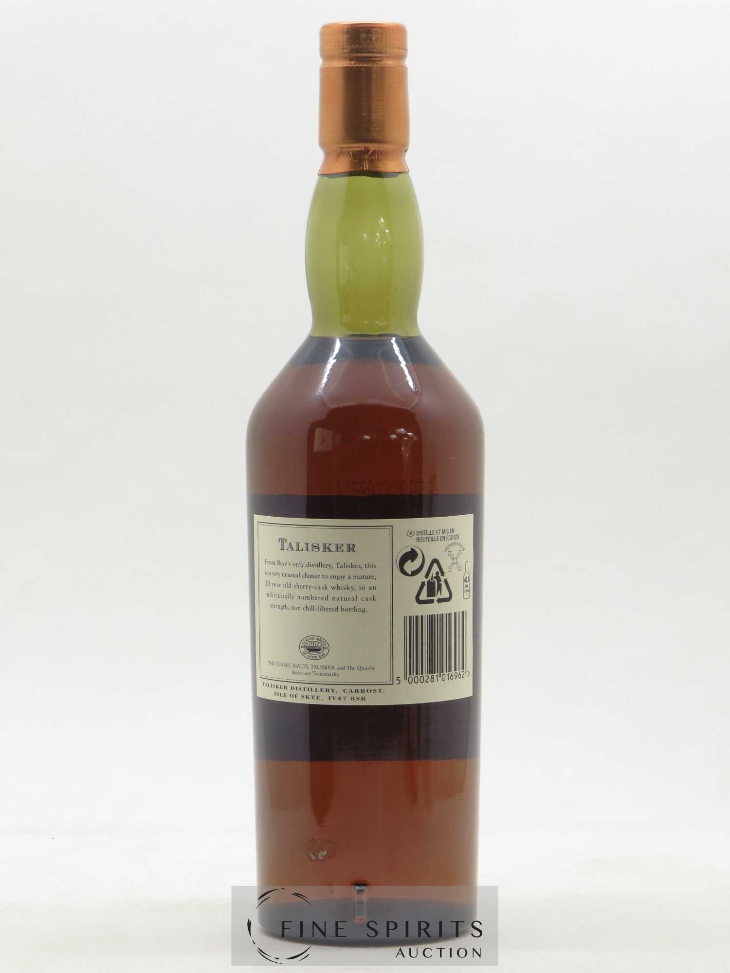 Talisker 20 years 1981 Of. Natural Cask Strength - One of 9000 - bottled 2002 Limited Edition - Lot of 1 bottle - 2