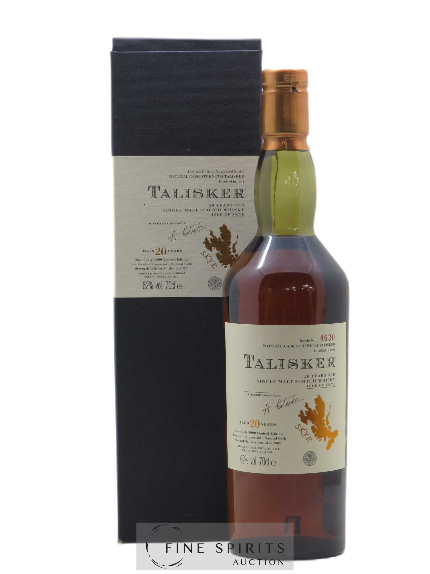 Talisker 20 years 1981 Of. Natural Cask Strength - One of 9000 - bottled 2002 Limited Edition - Lot of 1 bottle - 0