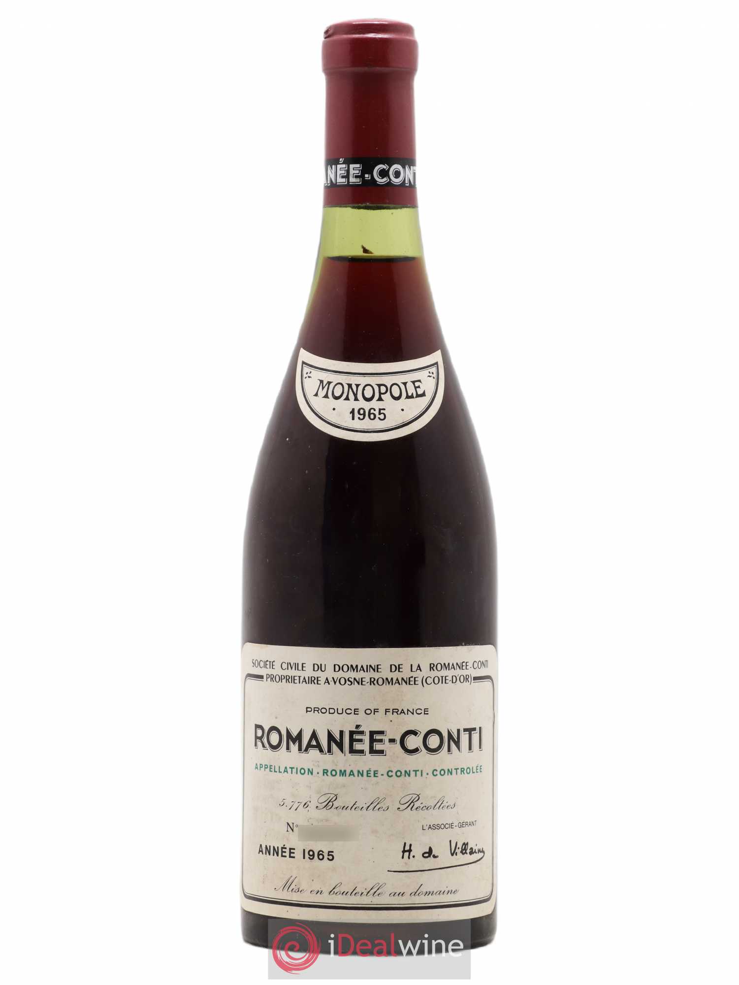 Romanée-Conti Grand Cru Domaine de la Romanée-Conti 1965 - Lot de 1 bouteille - 0