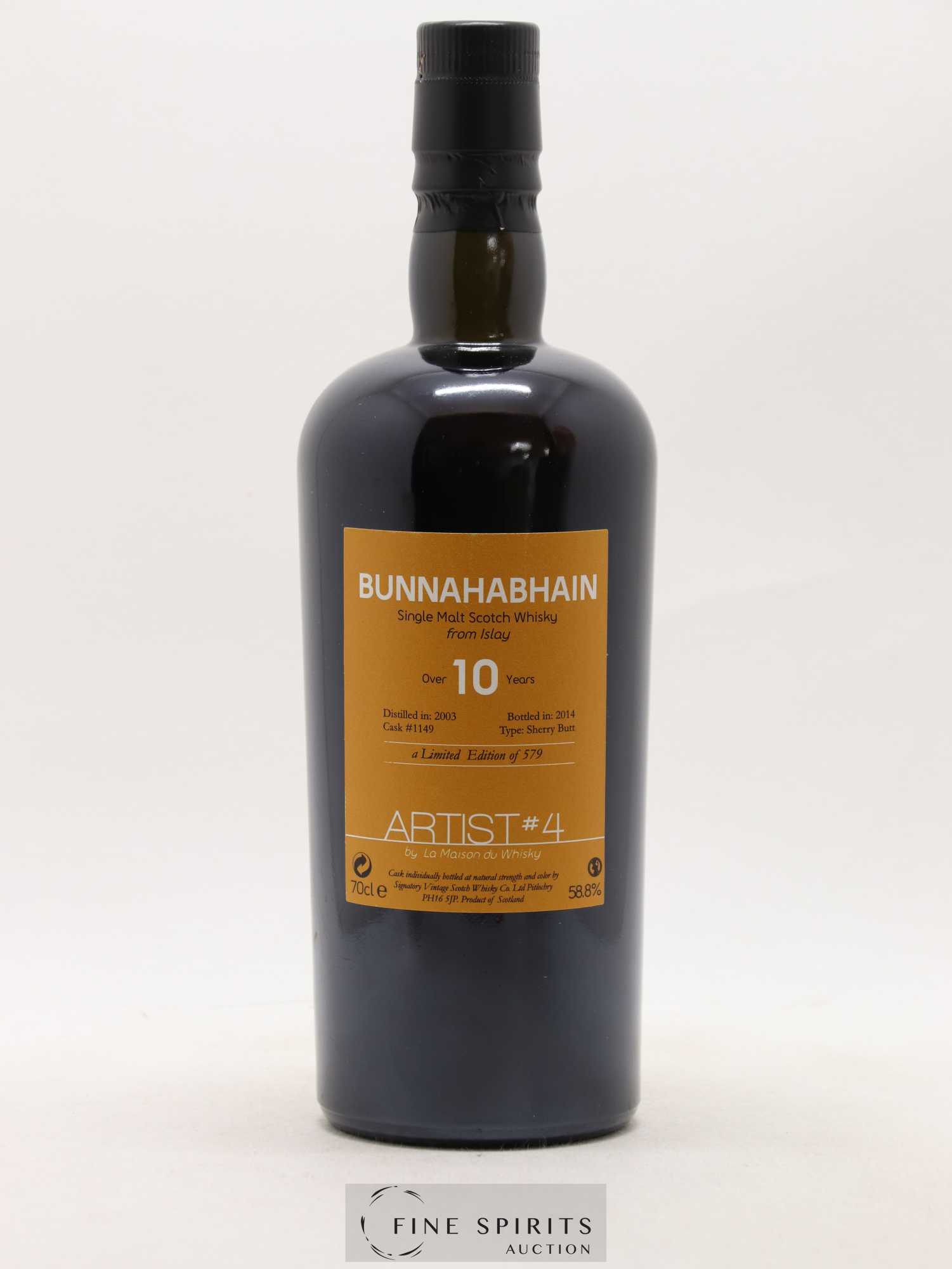 Bunnahabhain 10 years 2003 Signatory Vintage Artist n°4 Sherry Butt Cask n°1149 - One of 579 - bottled 2014 LMDW - Lot de 1 bouteille - 1