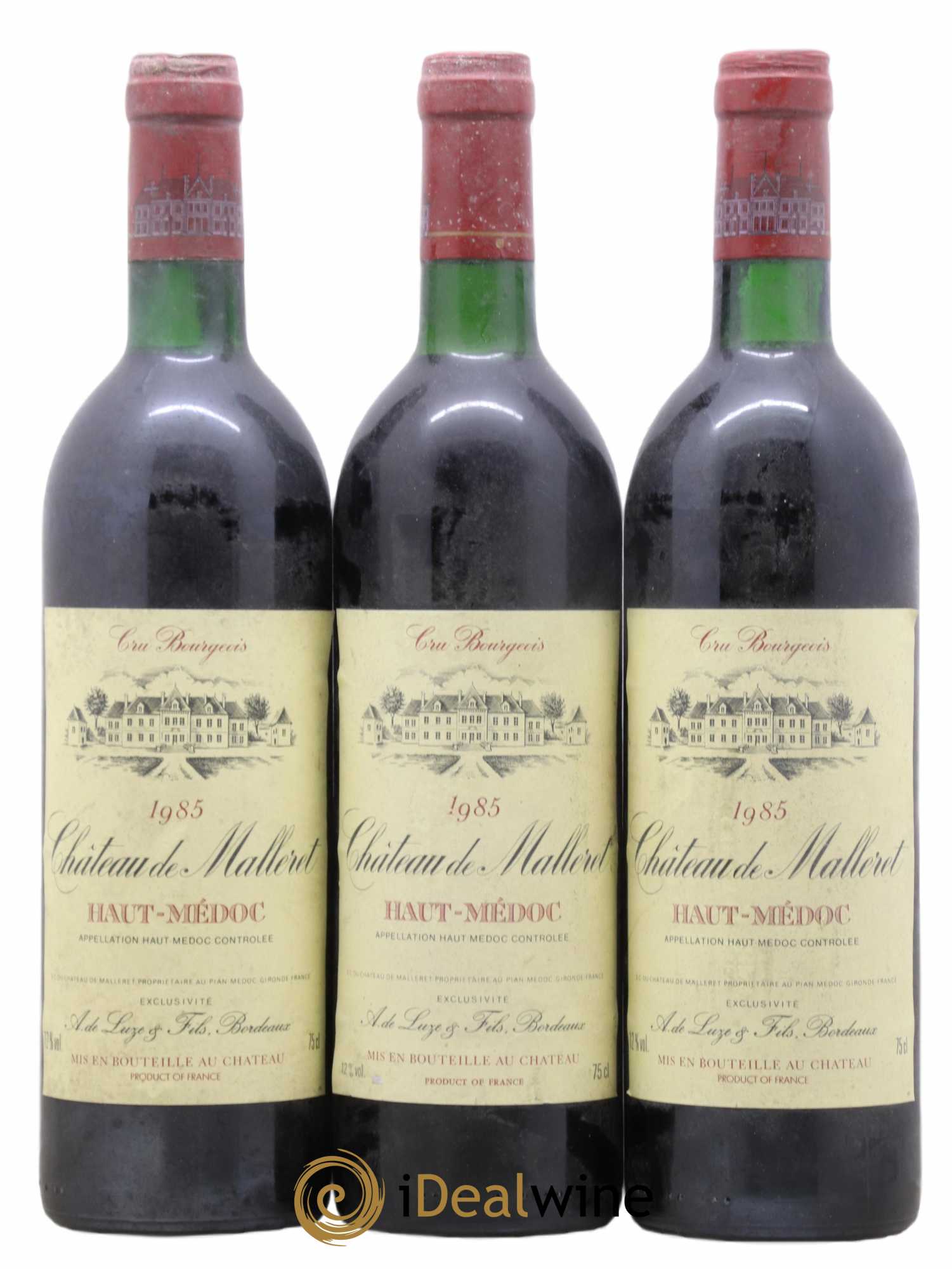 Château de Malleret Cru Bourgeois 1985 - Lot de 3 bouteilles - 0