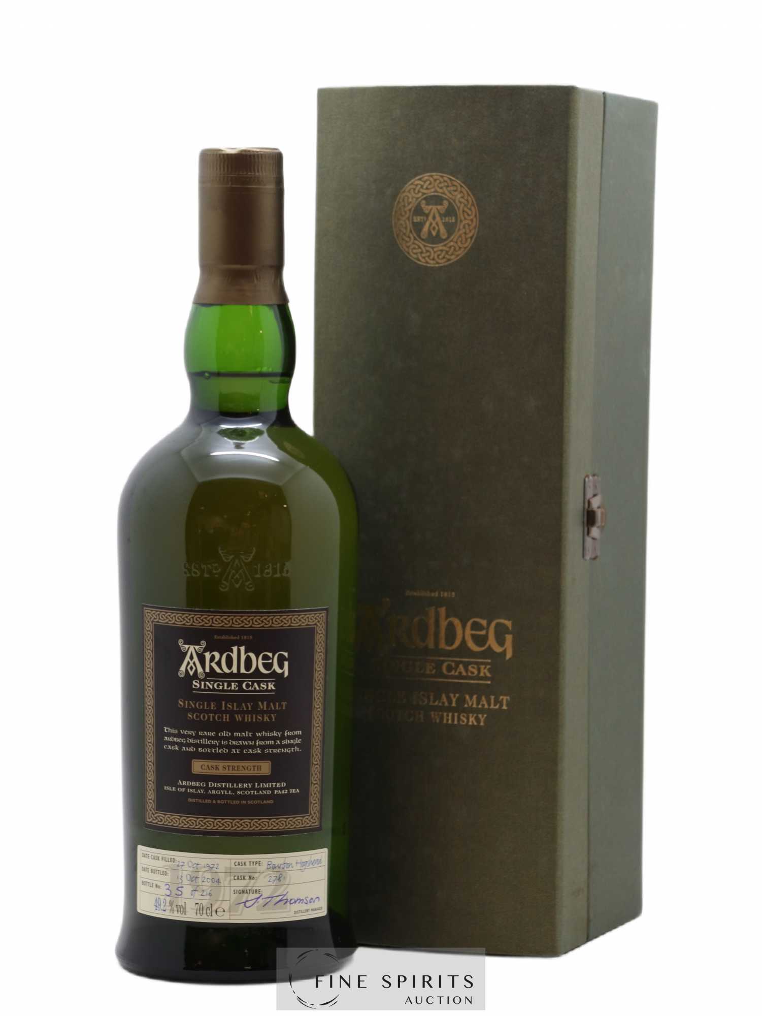 Ardbeg 1972 Of. Cask n°2781 - One of 216 - bottled 2004 Single Cask - Lot of 1 bottle - 0