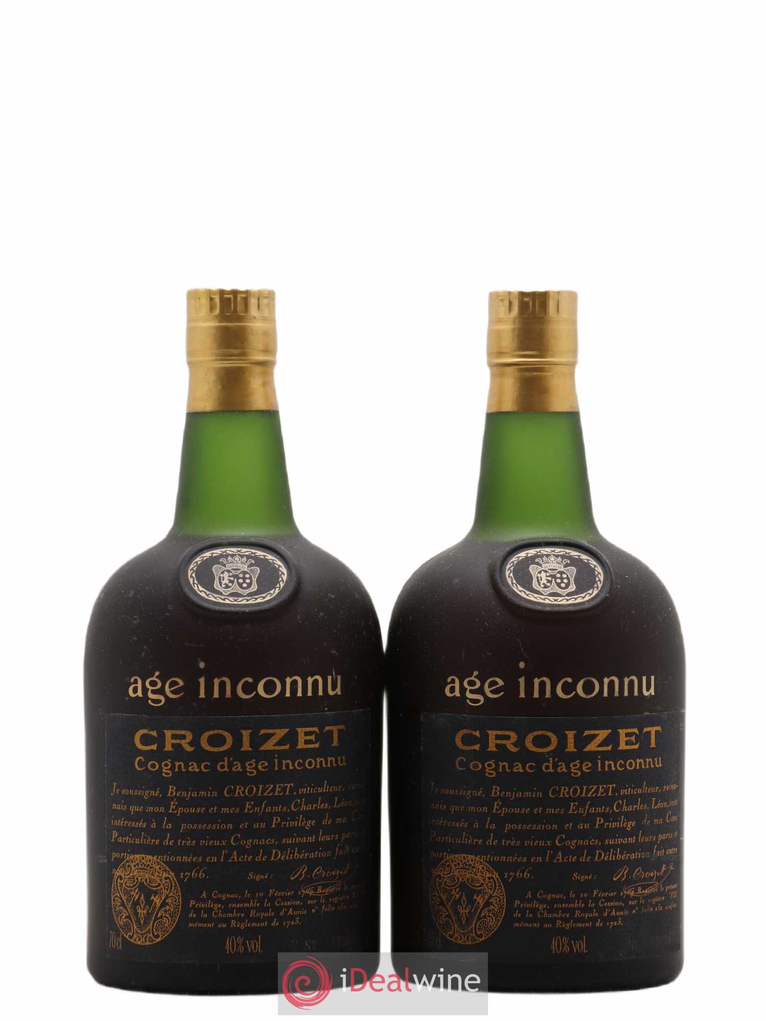 Cognac Croizet XO Age Inconnu  - Lot de 2 bouteilles - 0