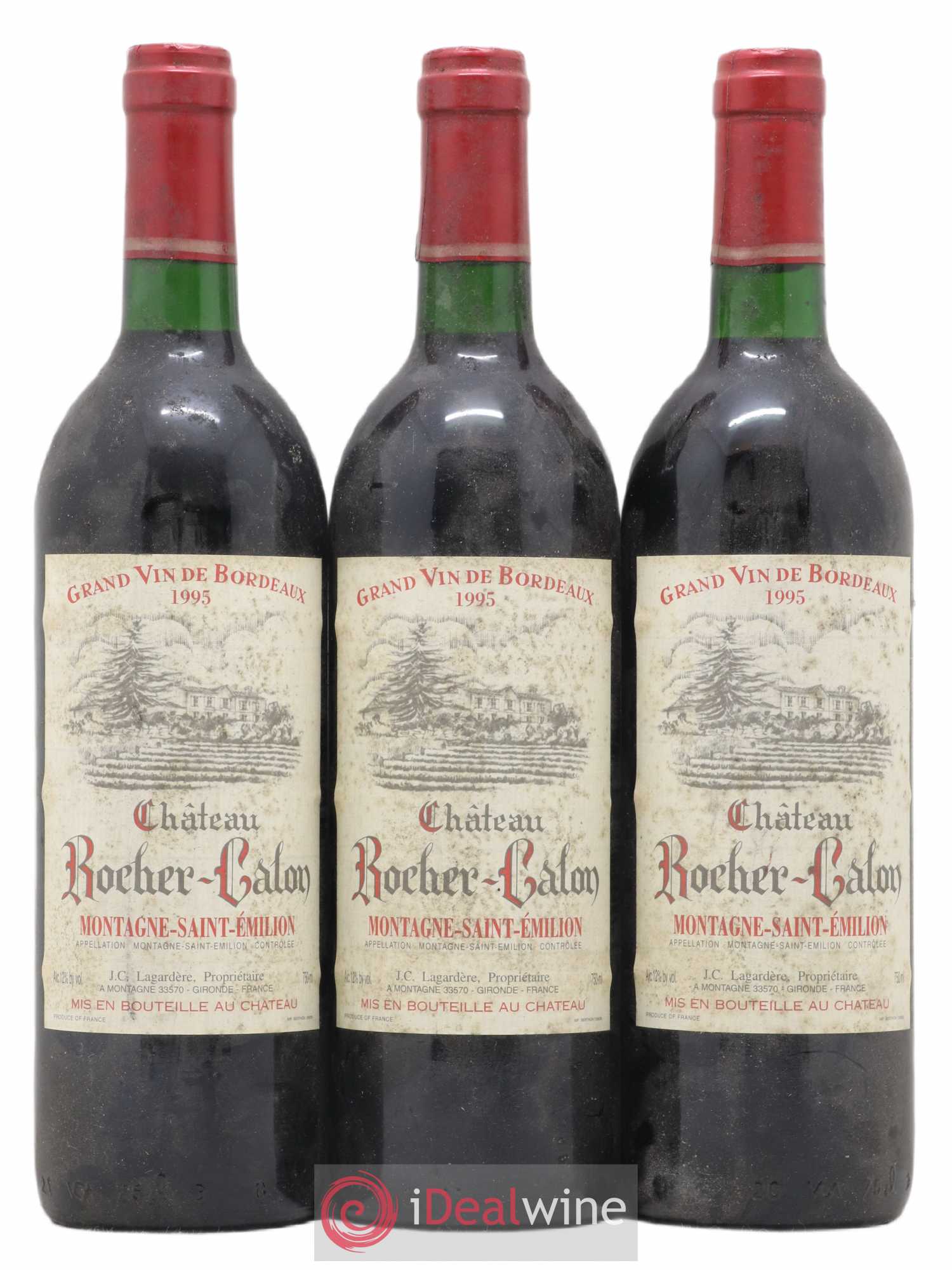 Montagne Saint-Émilion Château Rocher Calon 1995 - Lot de 3 bouteilles - 0