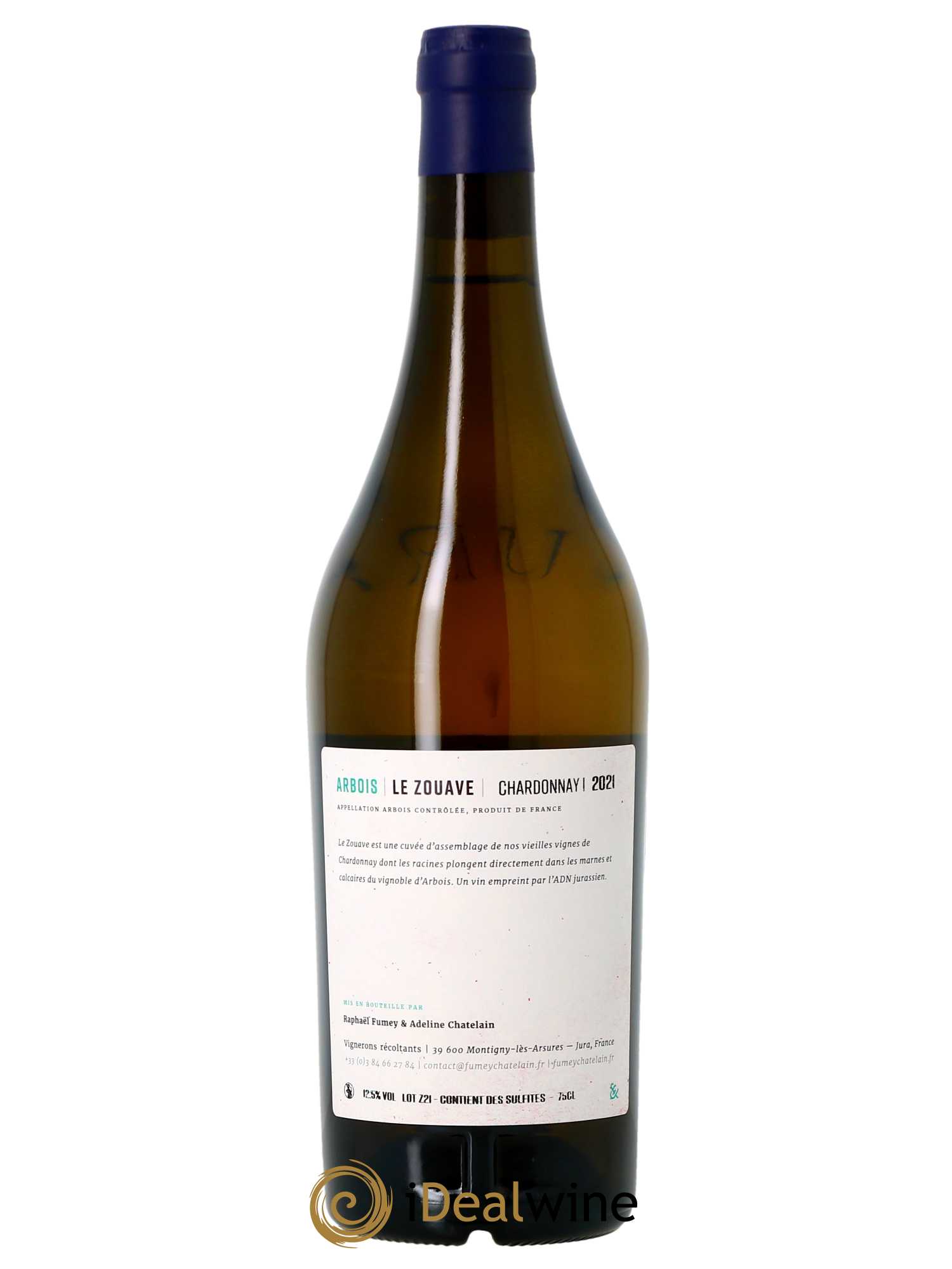 Arbois Le Zouave Chardonnay Fumey-Chatelain 2021 - Lot de 1 bouteille - 1