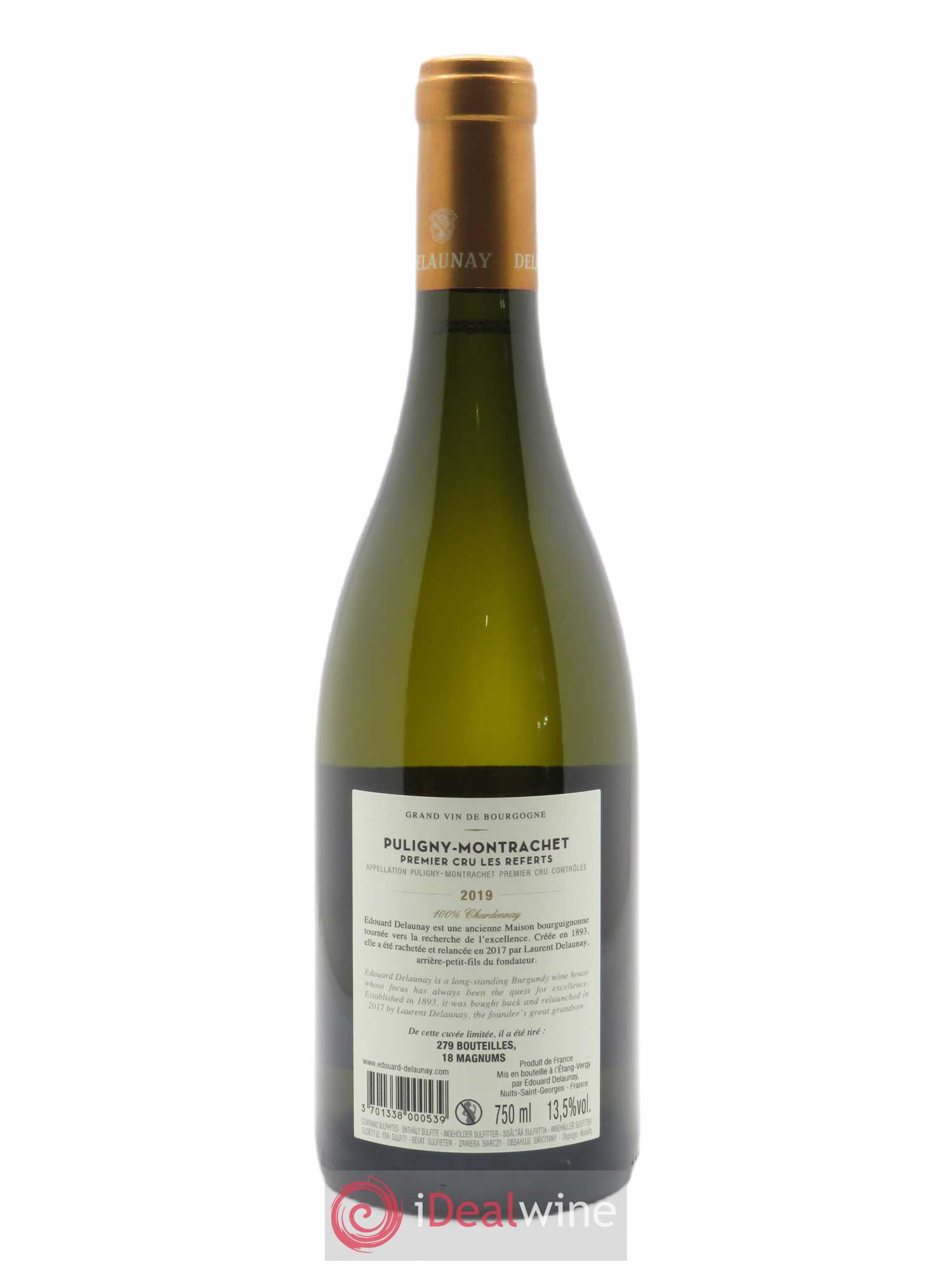 Puligny-Montrachet 1er Cru Les Referts Edouard Delaunay 2019 - Lot de 1 bouteille - 1