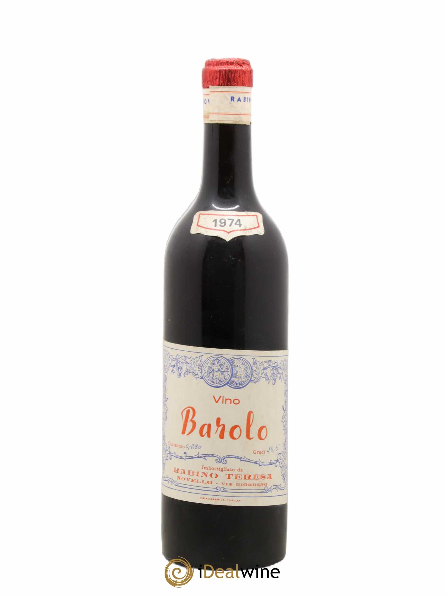 Barolo DOCG Rabino 1974 - Posten von 1 Flasche - 0