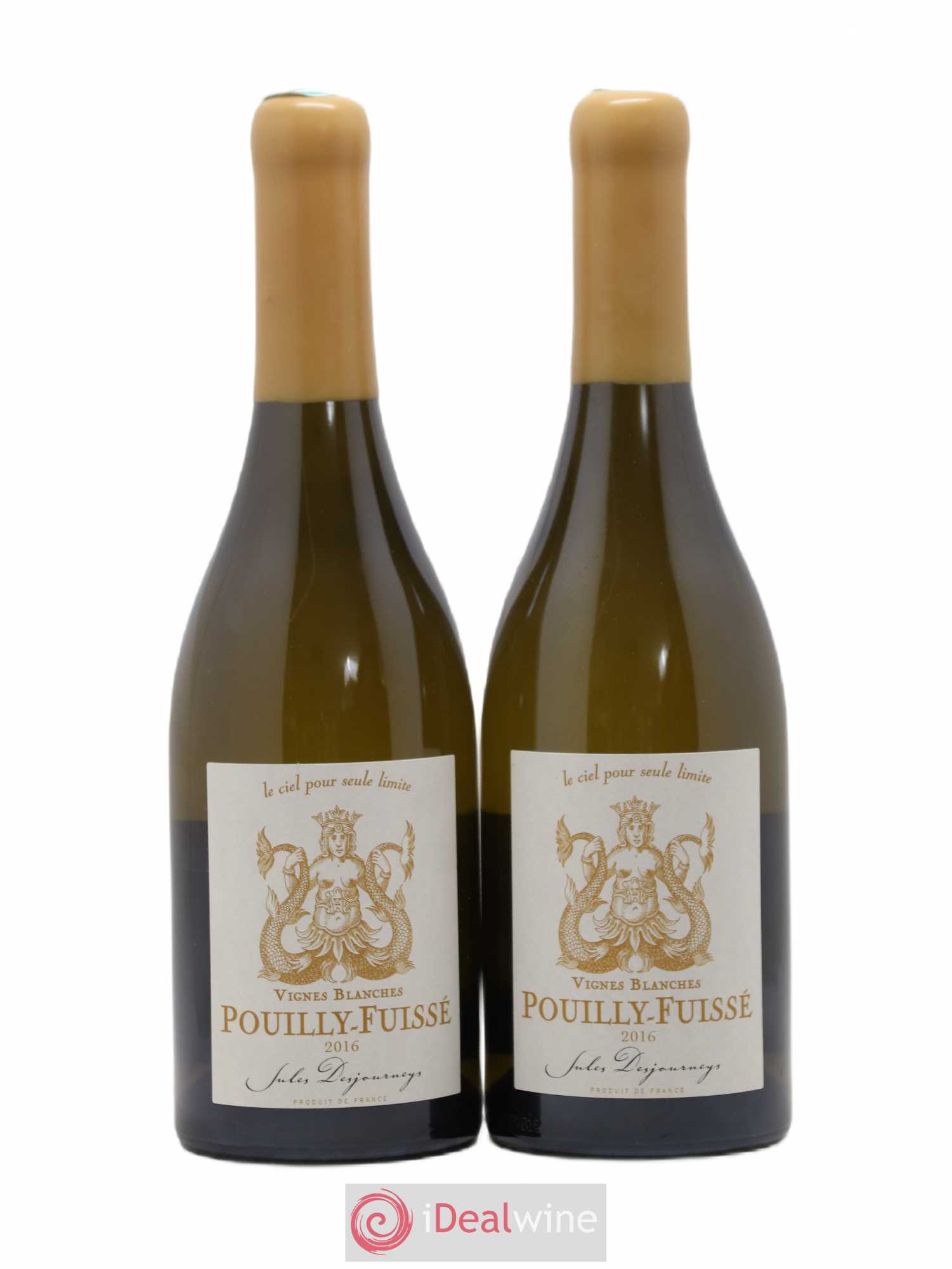 Pouilly-Fuissé Vignes Blanches Jules Desjourneys Vigne Blanche Desjourneys Le Ciel Pour Seul Limite 2016 - Lot de 2 bouteilles - 0