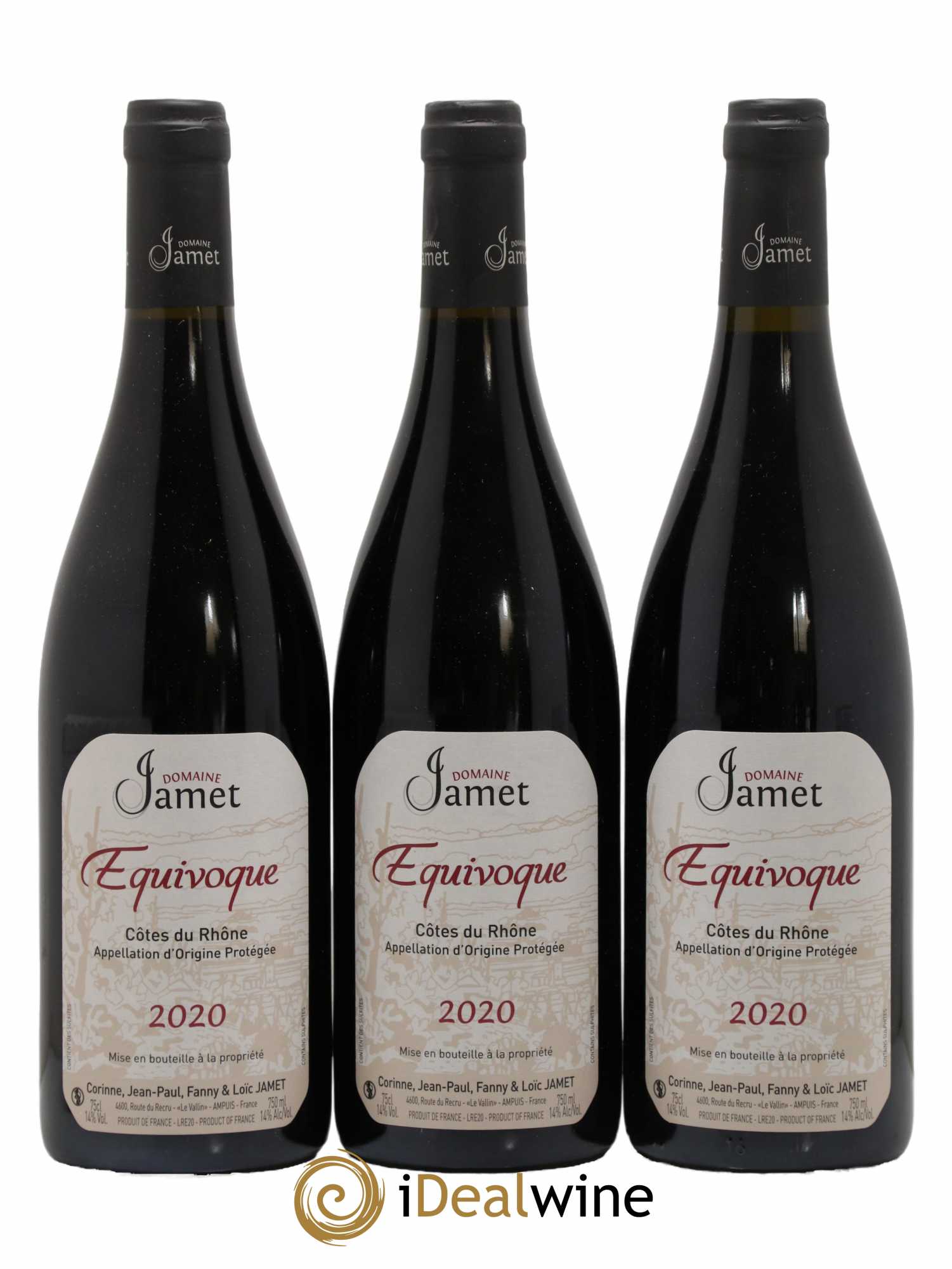 Côtes du Rhône Equivoque Jamet (Domaine)  2020 - Posten von 3 Flaschen - 0