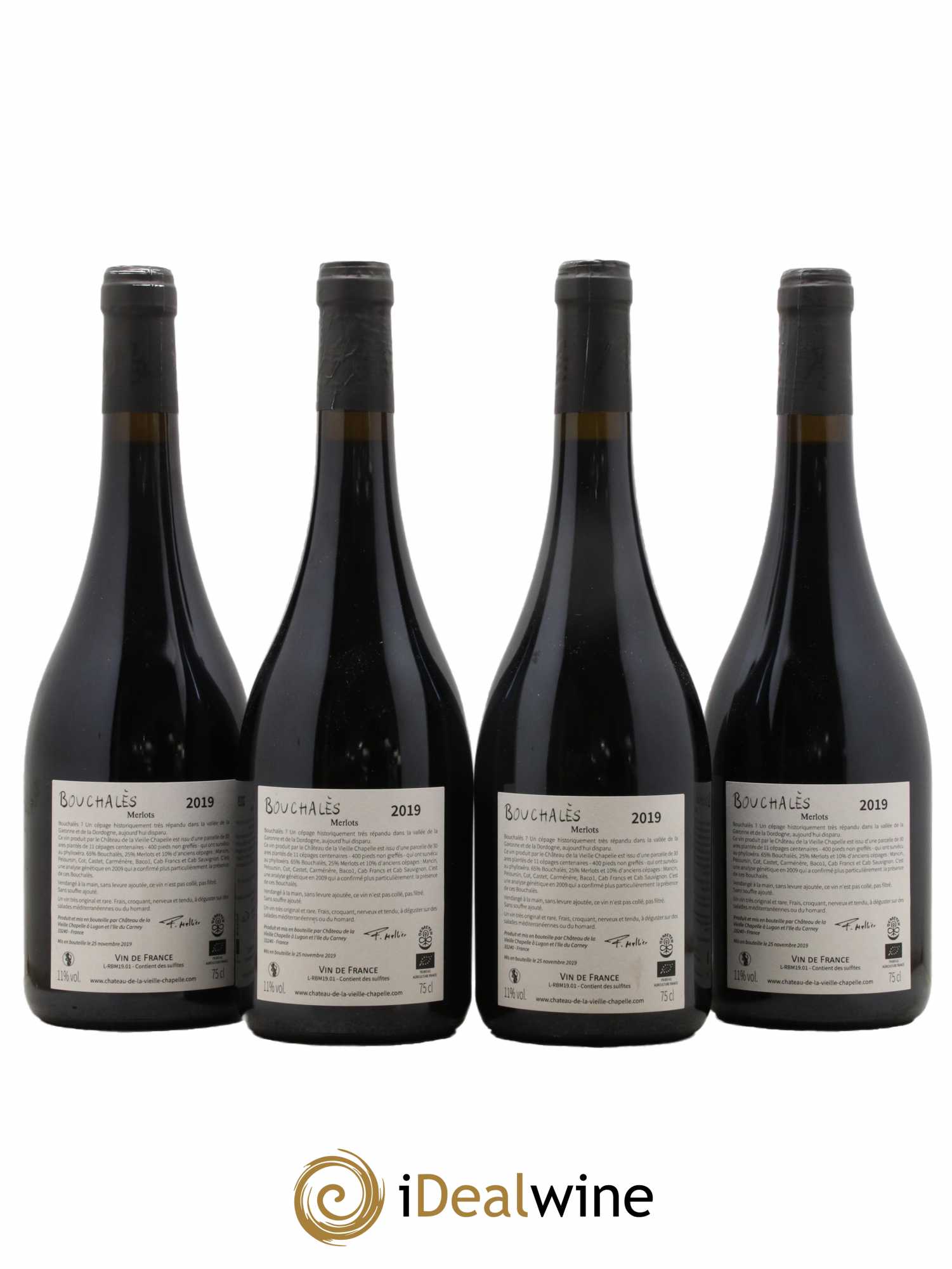 Vin de France Merlots Bouchalès Frédéric Mallier 2019 - Posten von 4 Flaschen - 1