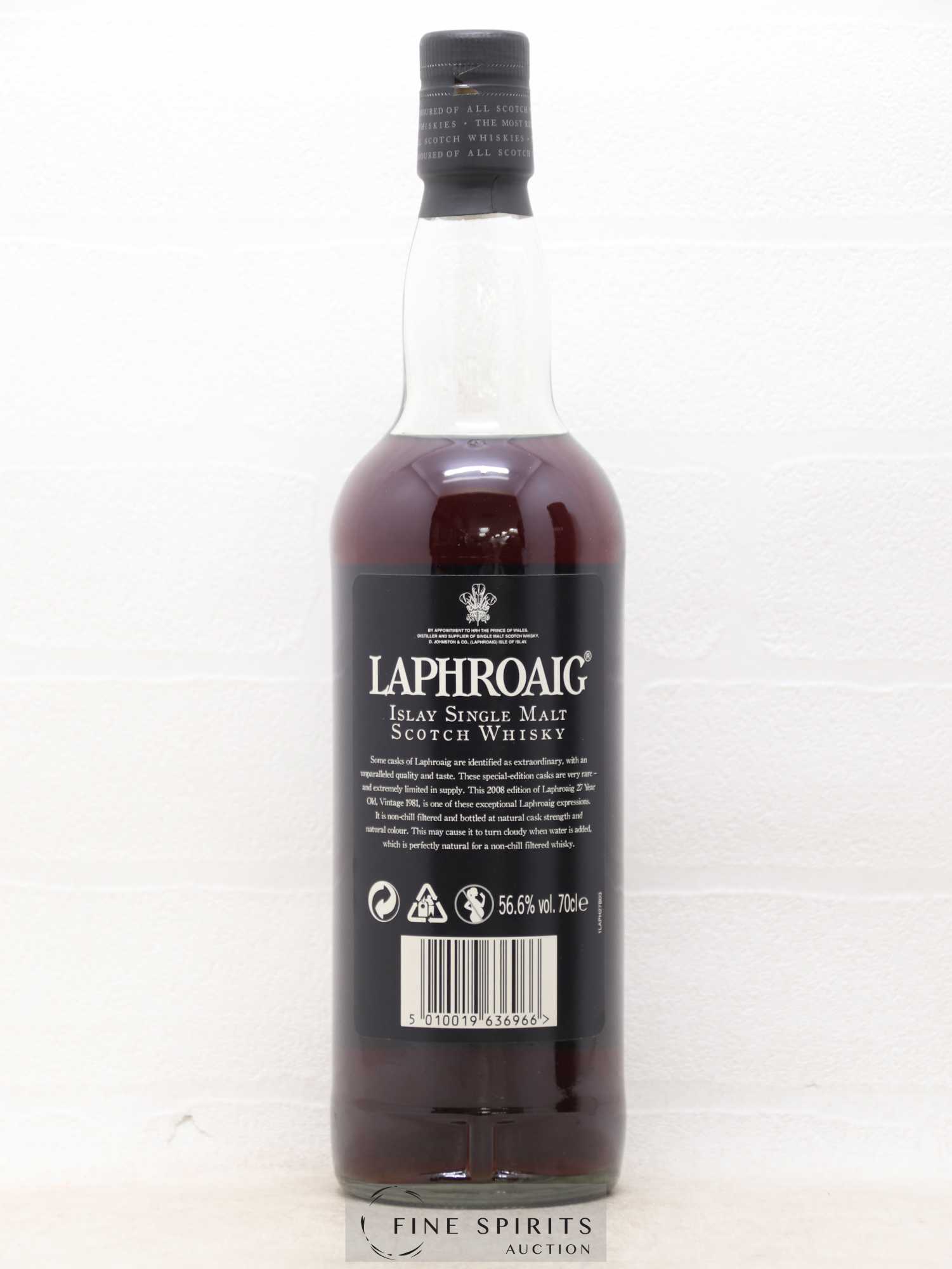 Laphroaig 27 years 1981 Of. Oloroso Sherry Casks - One of 736 - bottled 2008 - Lot of 1 bottle - 2