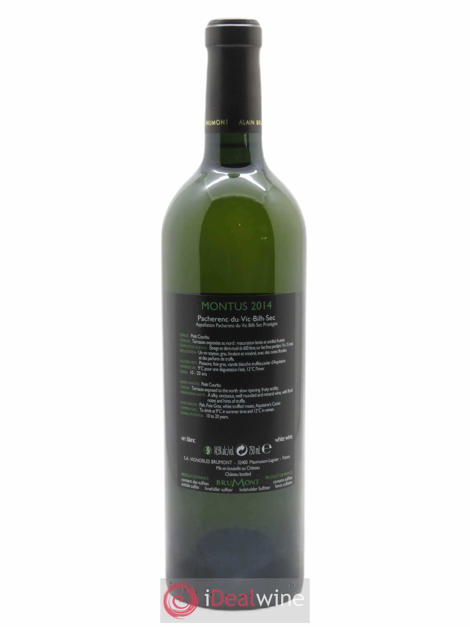 Pacherenc du Vic-Bilh Château Montus Alain Brumont 2014 - Lot of 1 bottle - 1