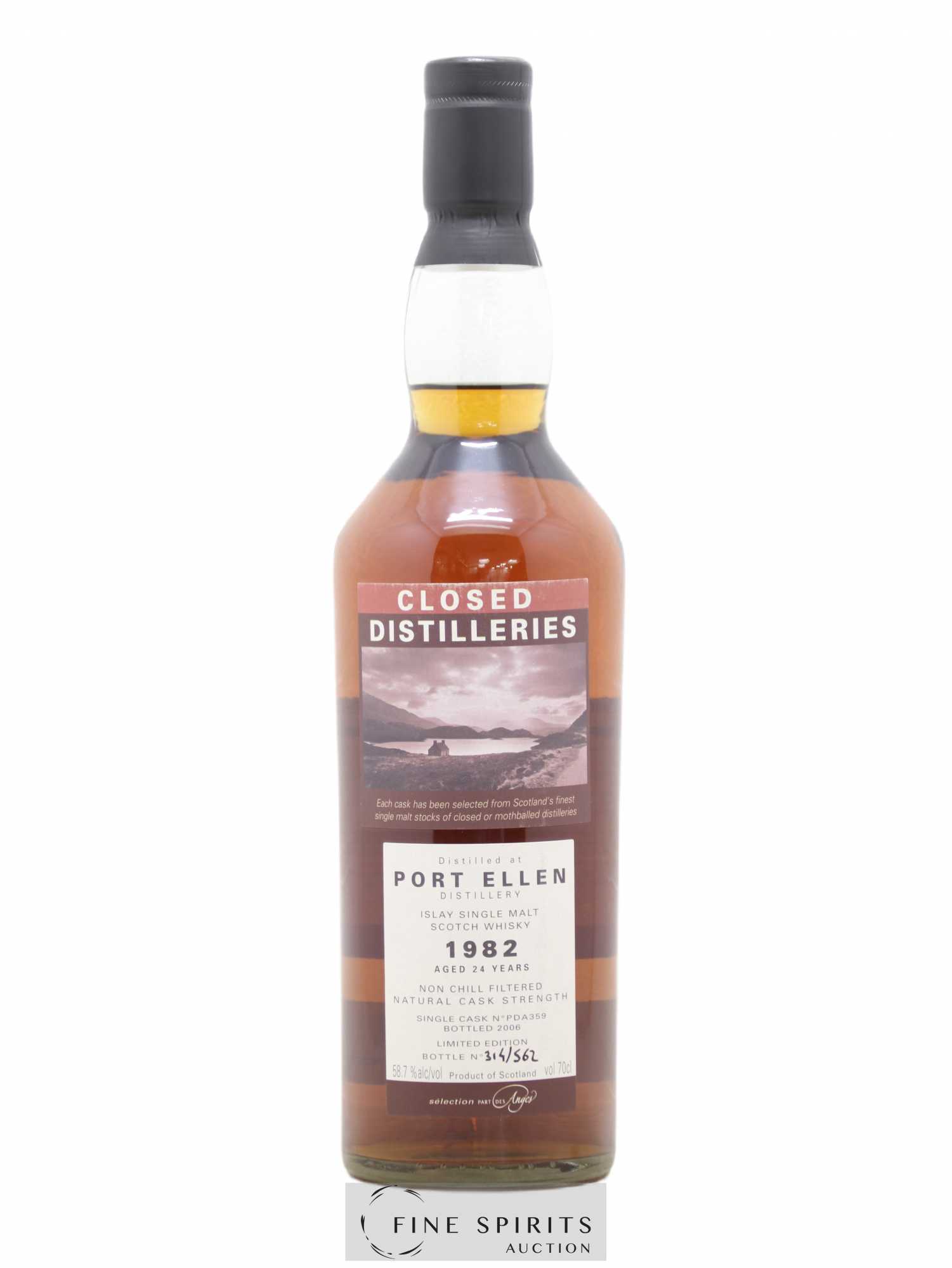 Port Ellen 24 years 1982 Part des Anges Closed Distilleries Cask n°PDA359 - One of 562 - bottled 2006 Limited Edition - Lot de 1 bouteille - 0