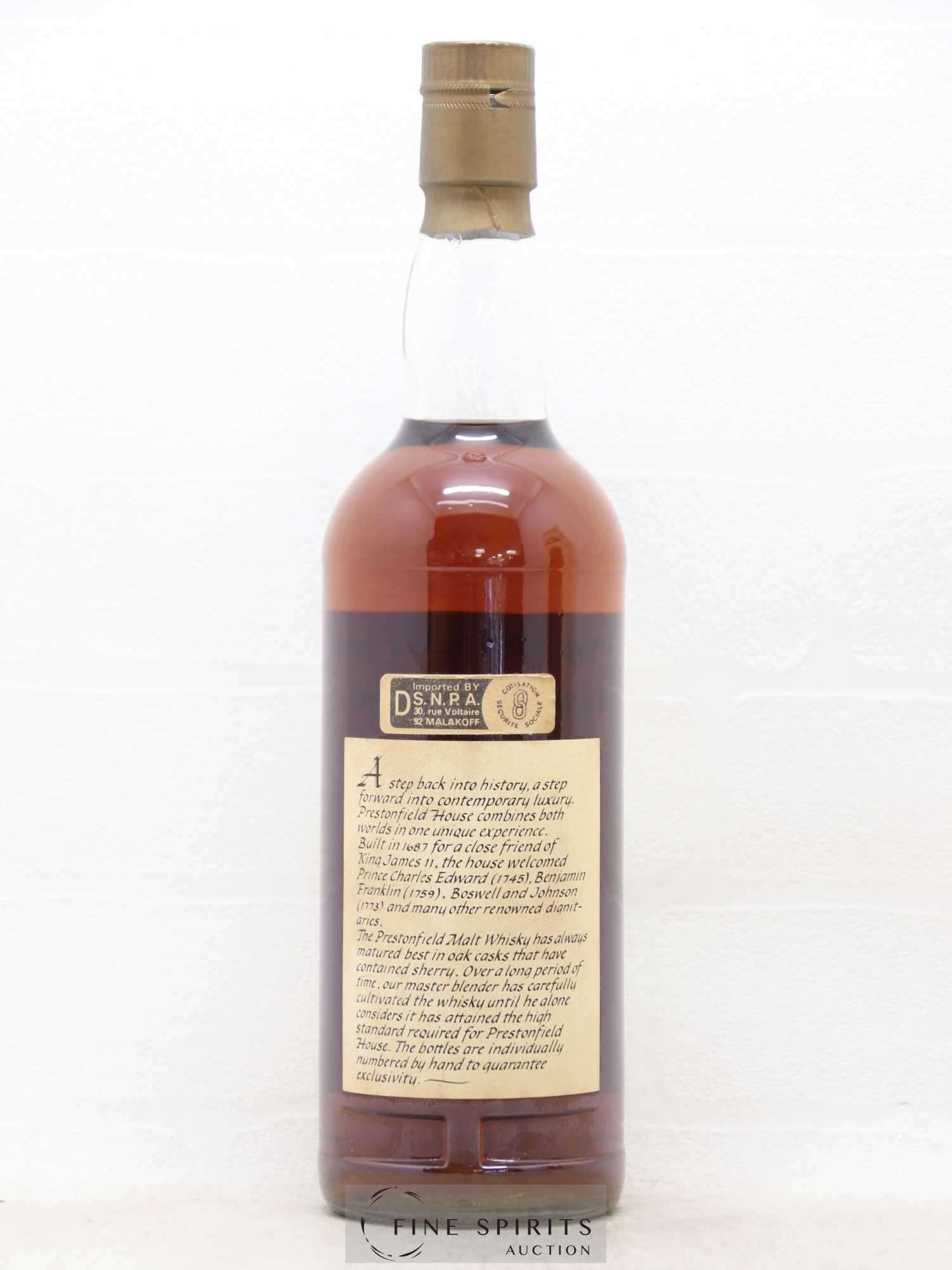 Campbeltown Prestonfield's 20 years 1967 Of. Sherry Wood Casks n°3131-3136 SNPA Import - Lot of 1 bottle - 2