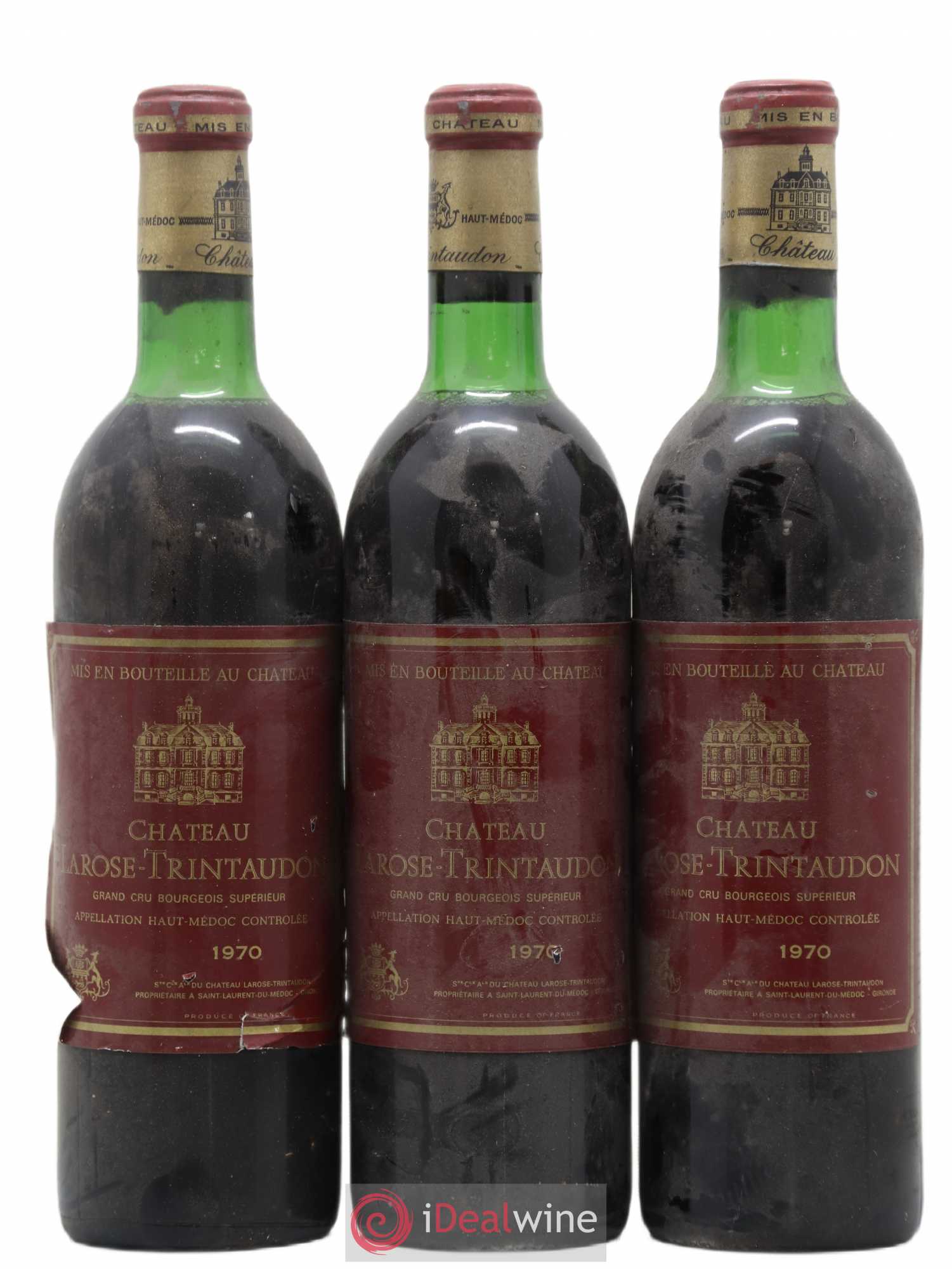 Château Larose Trintaudon Cru Bourgeois  (no reserve) 1970 - Lot of 3 bottles - 0