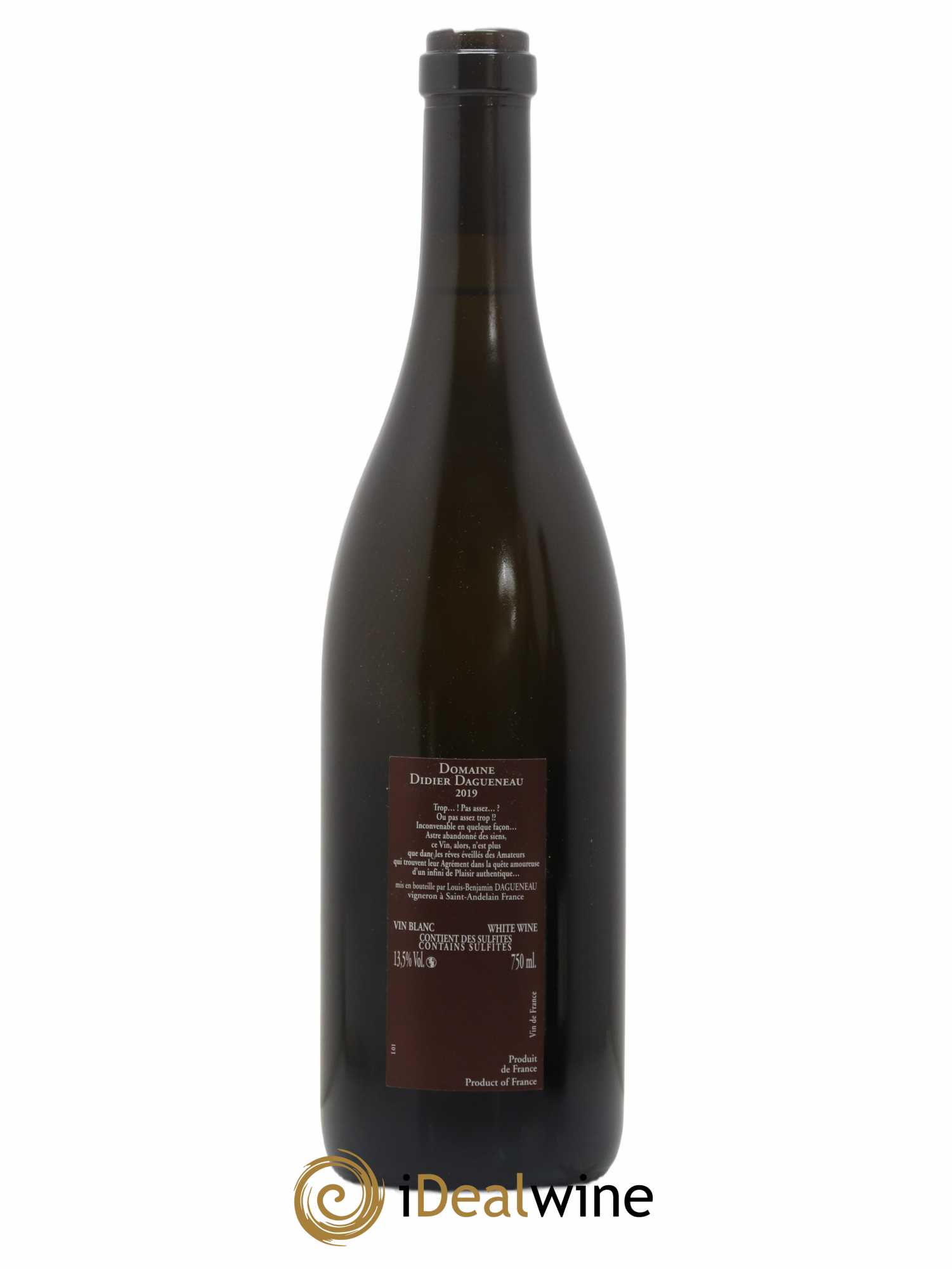 Vin de France (anciennement Pouilly-Fumé) Pur Sang Dagueneau (Domaine Didier - Louis-Benjamin) 2019 - Posten von 1 Flasche - 1