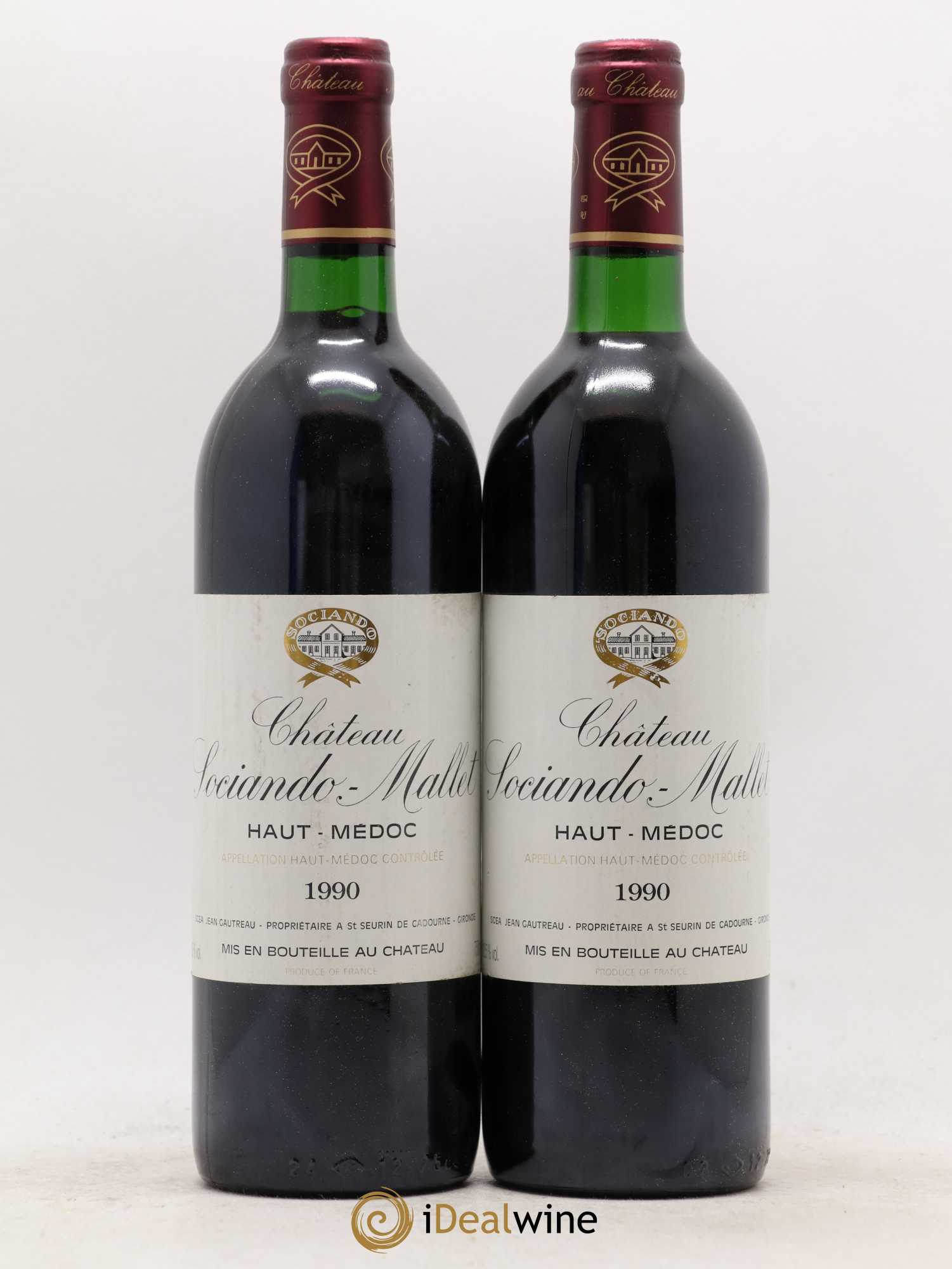 Château Sociando Mallet  (senza prezzo di riserva) 1990 - Lotto di 2 bottiglie - 0