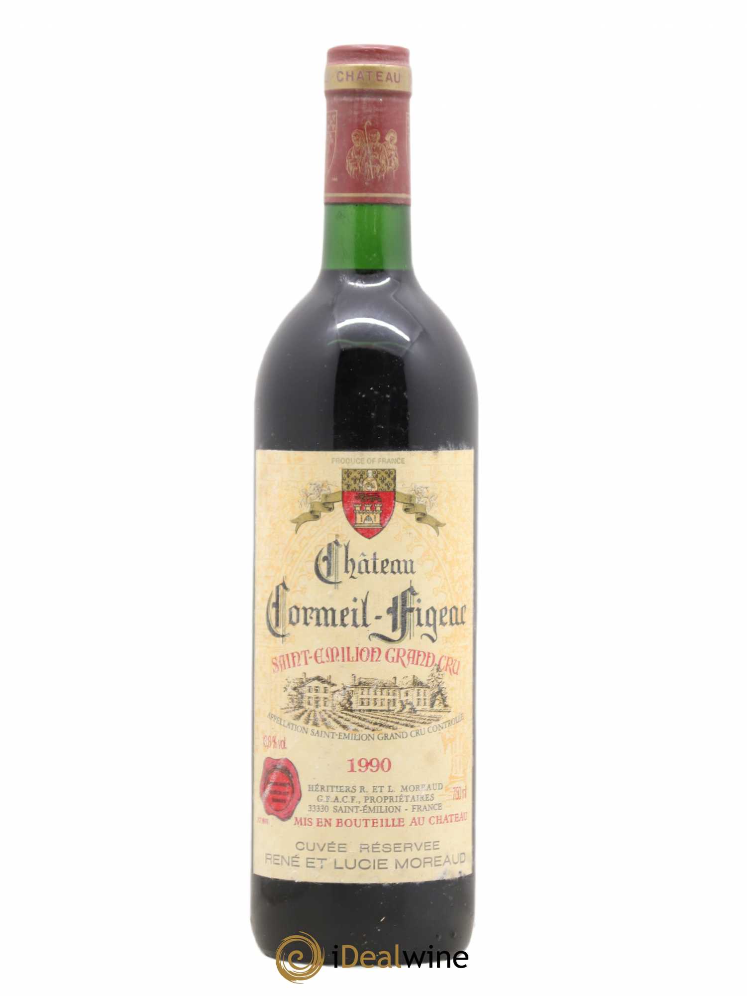 Château Cormeil Figeac Cuvée Réservée René et Lucie Moreaud 1990 - Lot of 1 bottle - 0