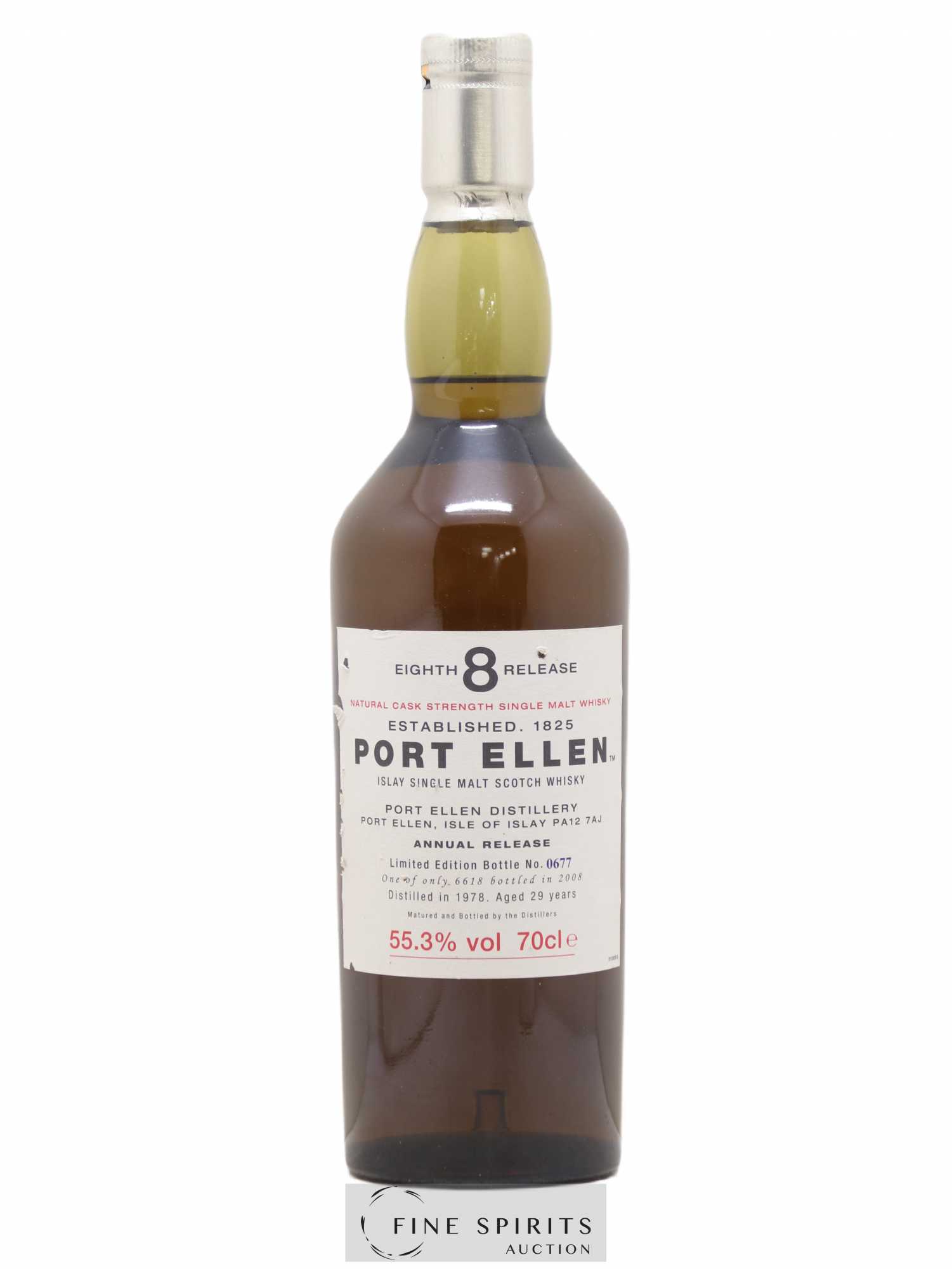 Port Ellen 29 years 1978 Of. 8th Release Natural Cask Strength - One of 6618 - bottled 2008 Limited Edition - Lot of 1 bottle - 0