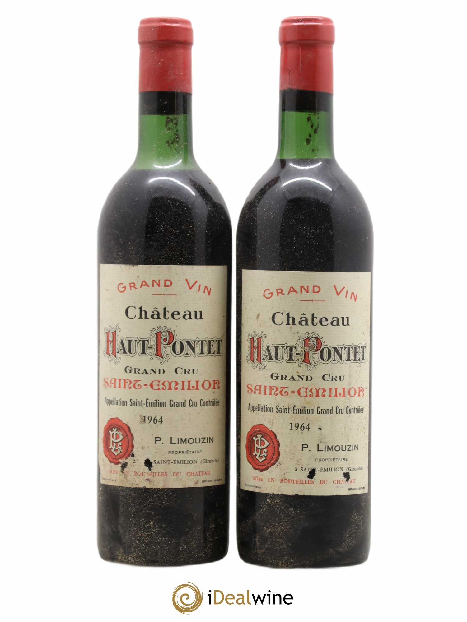 Saint-Émilion Grand Cru Château Haut Pontet 1964 - Lot de 2 bouteilles - 0